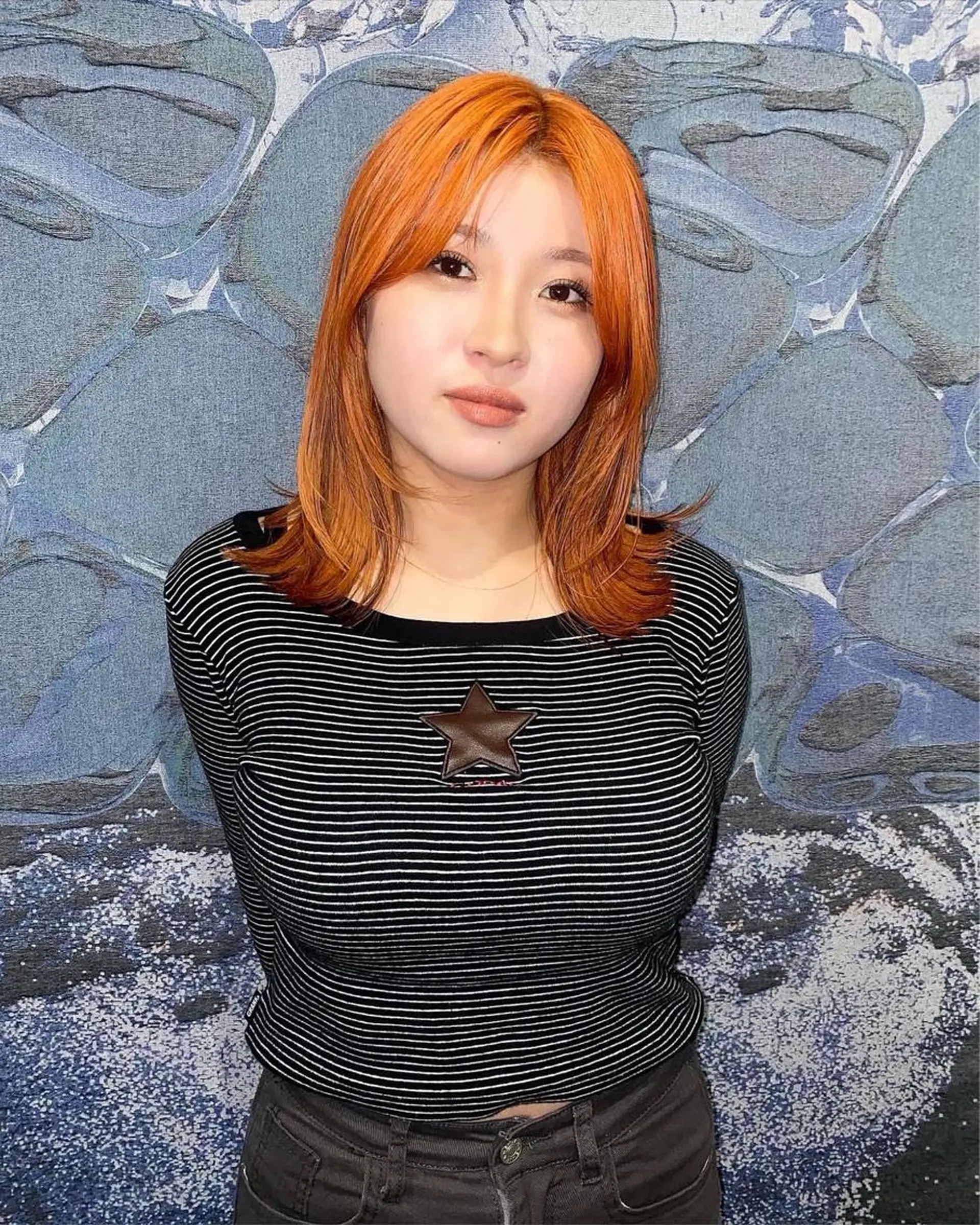 ミディアム カラー ヘアアレンジ オレンジ GIVET (ジヴェ)所属・撮影モデル募集 🦋soemikaのヘアスタイル