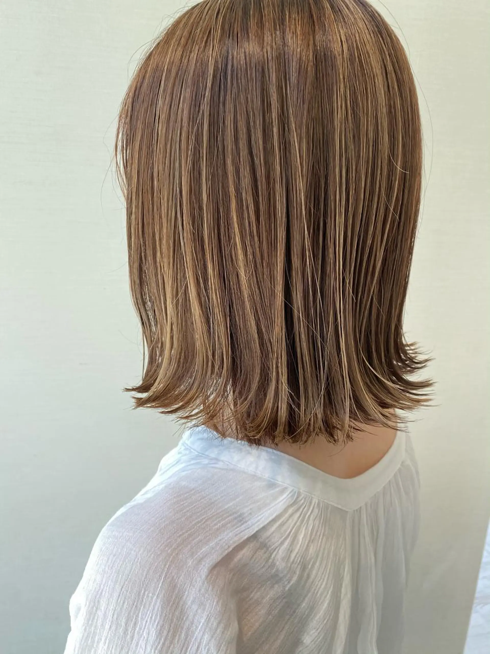 ミディアム カラー ハイライトカラー イルミナカラー ハイライト ショート/ボブ🌿 大野ちかのヘアスタイル