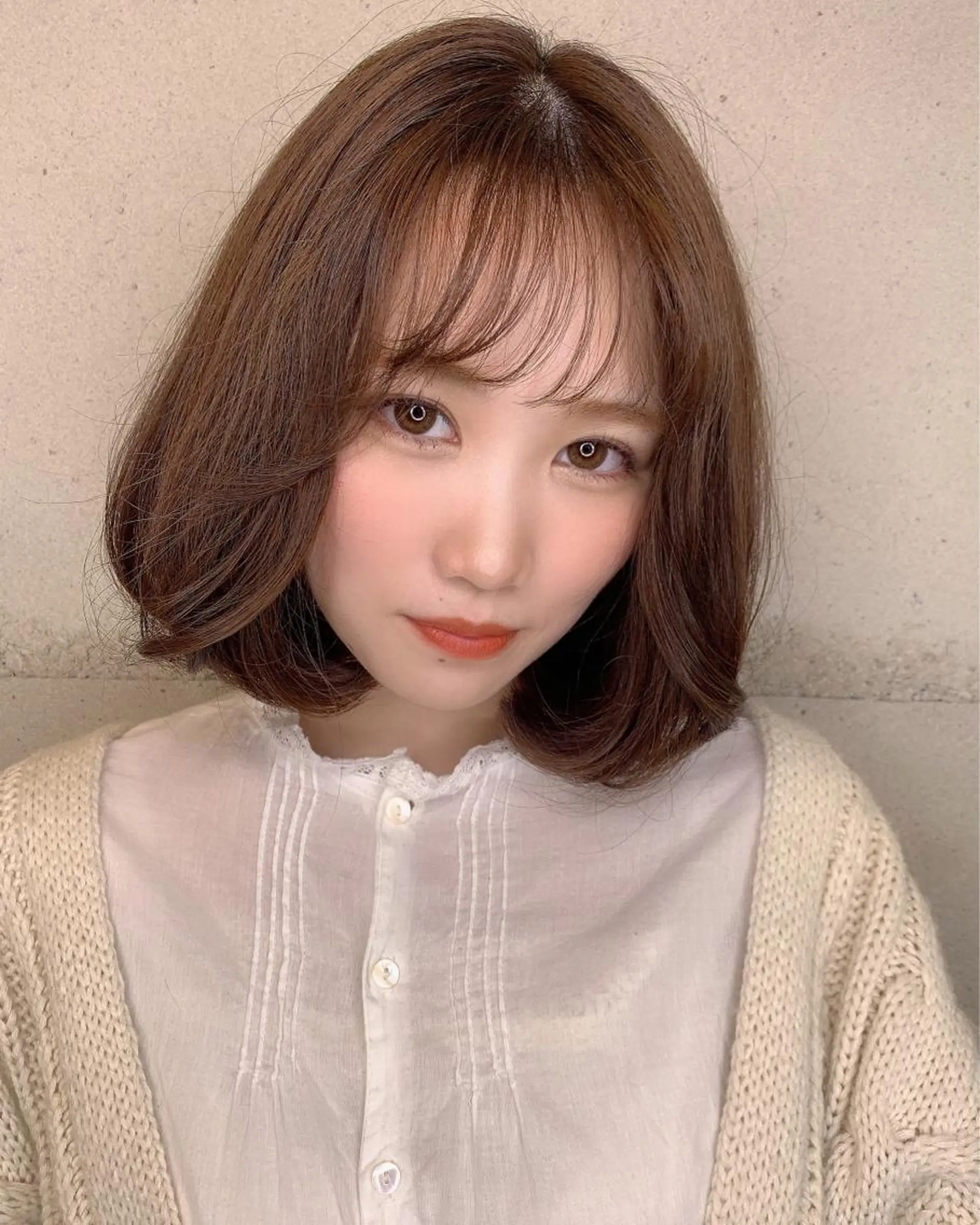 ミディアム カラー 透明感/オリーブ/ グレージュ/YUKAのヘアスタイル