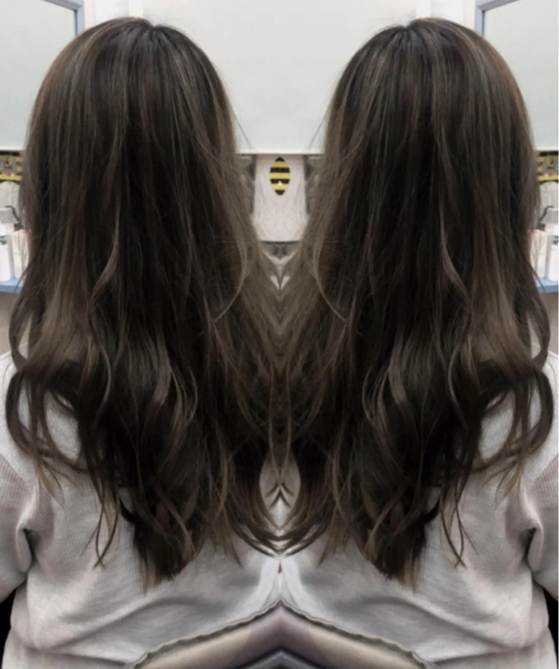 ロング カラー パーマ バレイヤージュ ハイライトカラー 外国人風カラー ハイライト レイヤーカット カット ヘアカラー BOB所属・三輪 太一のヘアスタイル