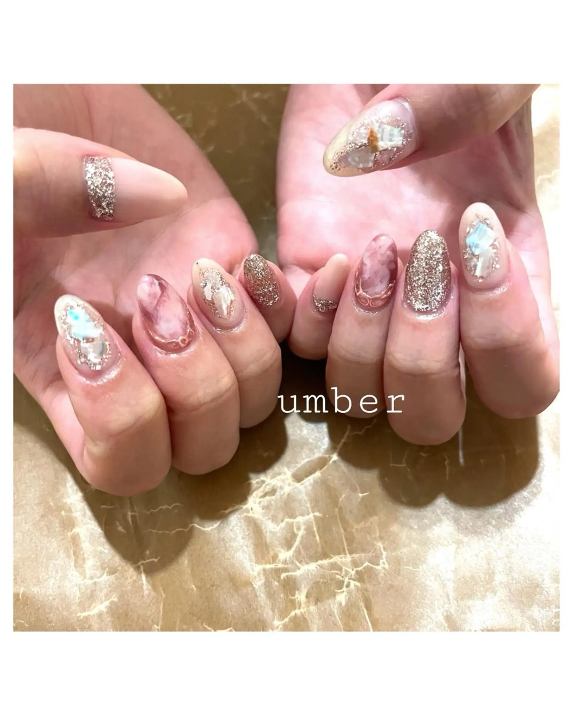 ネイル クリアネイル フラッシュネイル フットネイル フレンチネイル ジェルネイル ハンドネイル umber 三茶1分のネイルデザイン