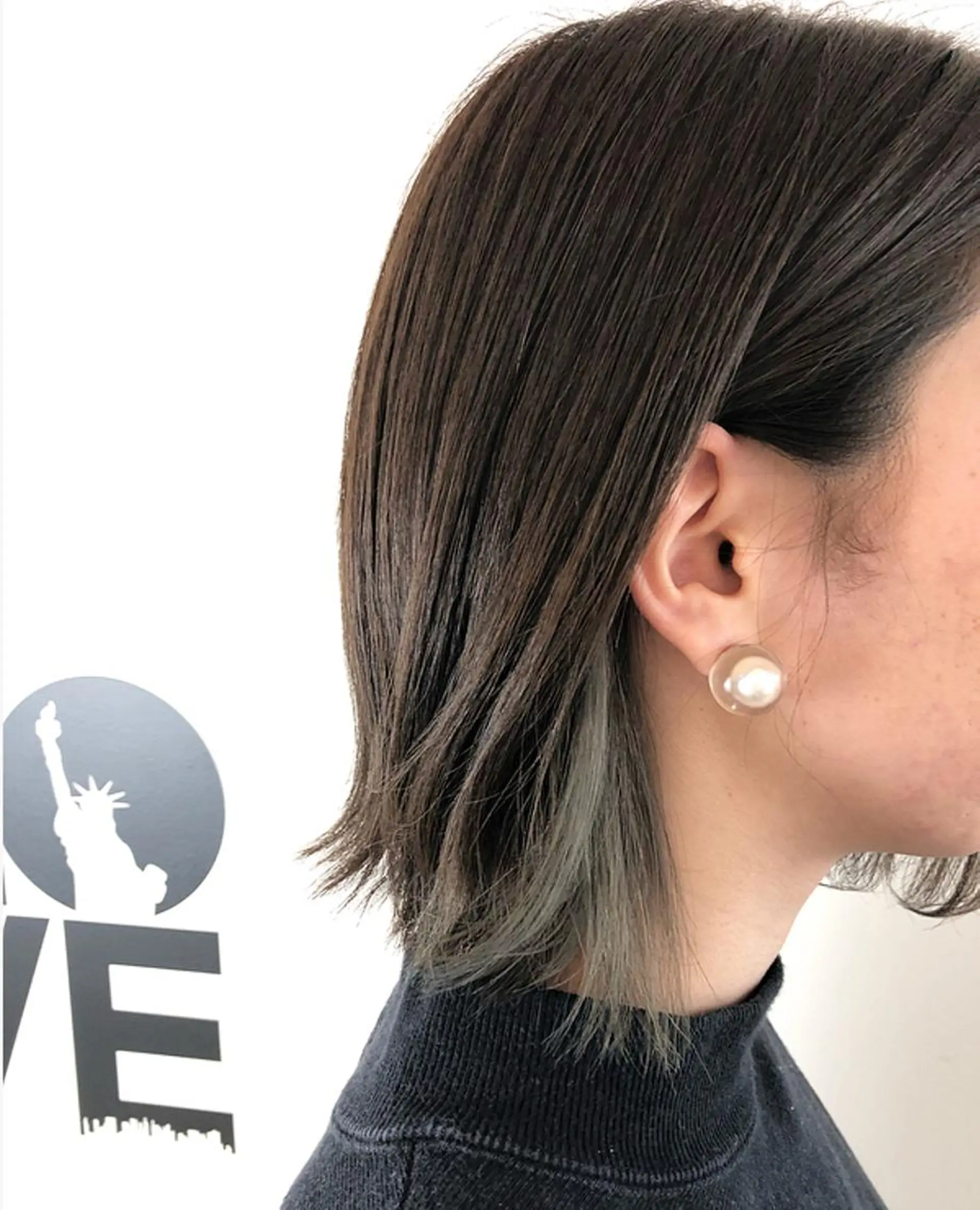 ショート カラー グレージュ インナーカラー ヘアカラー 透明感カラー 松田晃代のヘアスタイル