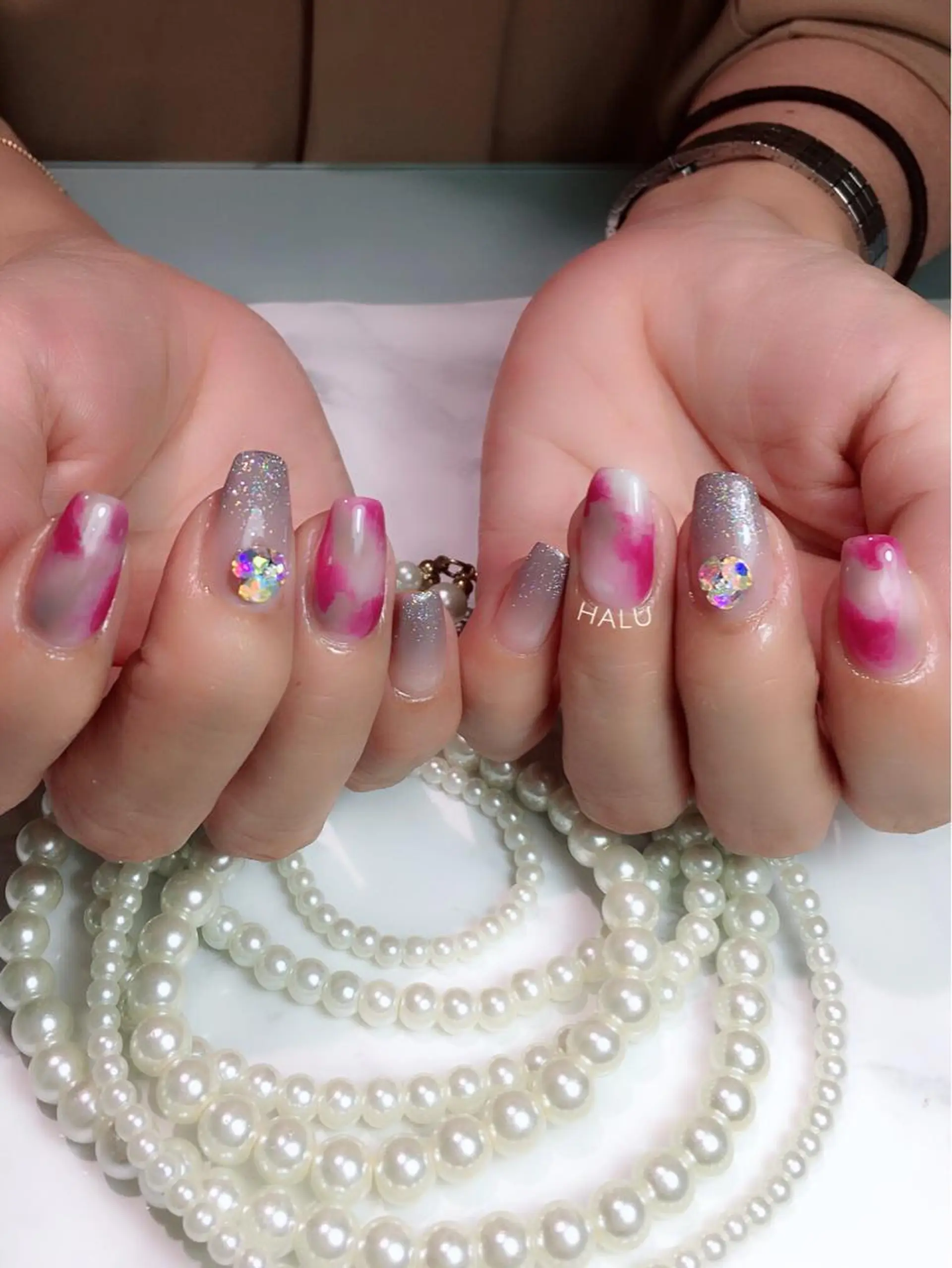 ネイル 大理石ネイル(マーブル) HALU ハルのネイルデザイン