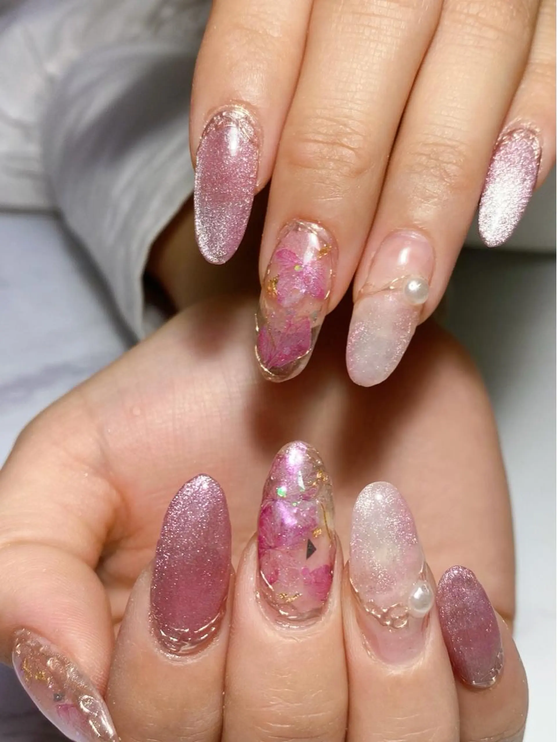 ネイル 桜ネイル マグネットネイル 春ネイル Era nailのネイルデザイン