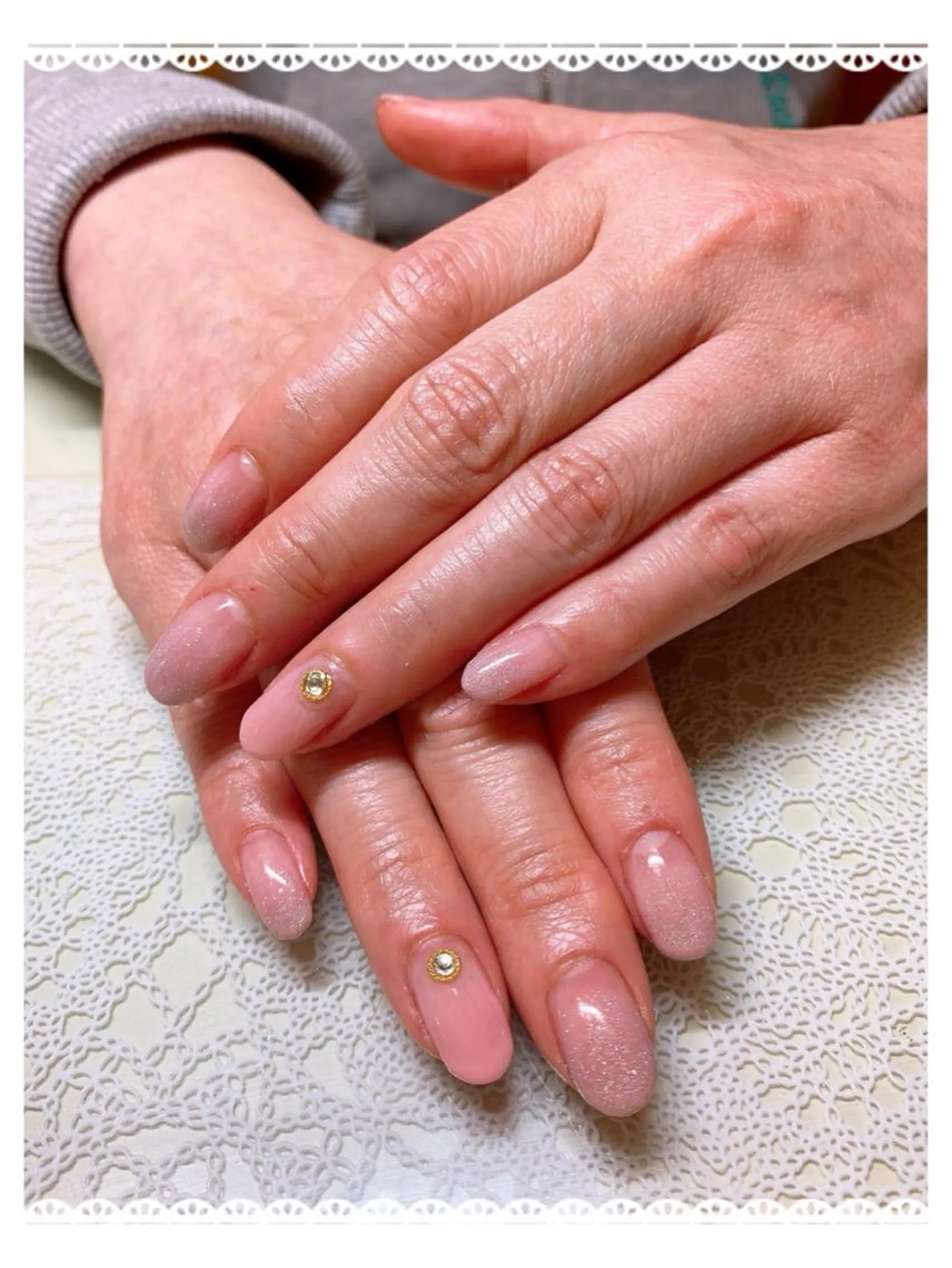 ネイル グラデーション ラメ(グリッター) ラメグラデーション ピンク ピンクベージュ ｔe_ nailのネイルデザイン