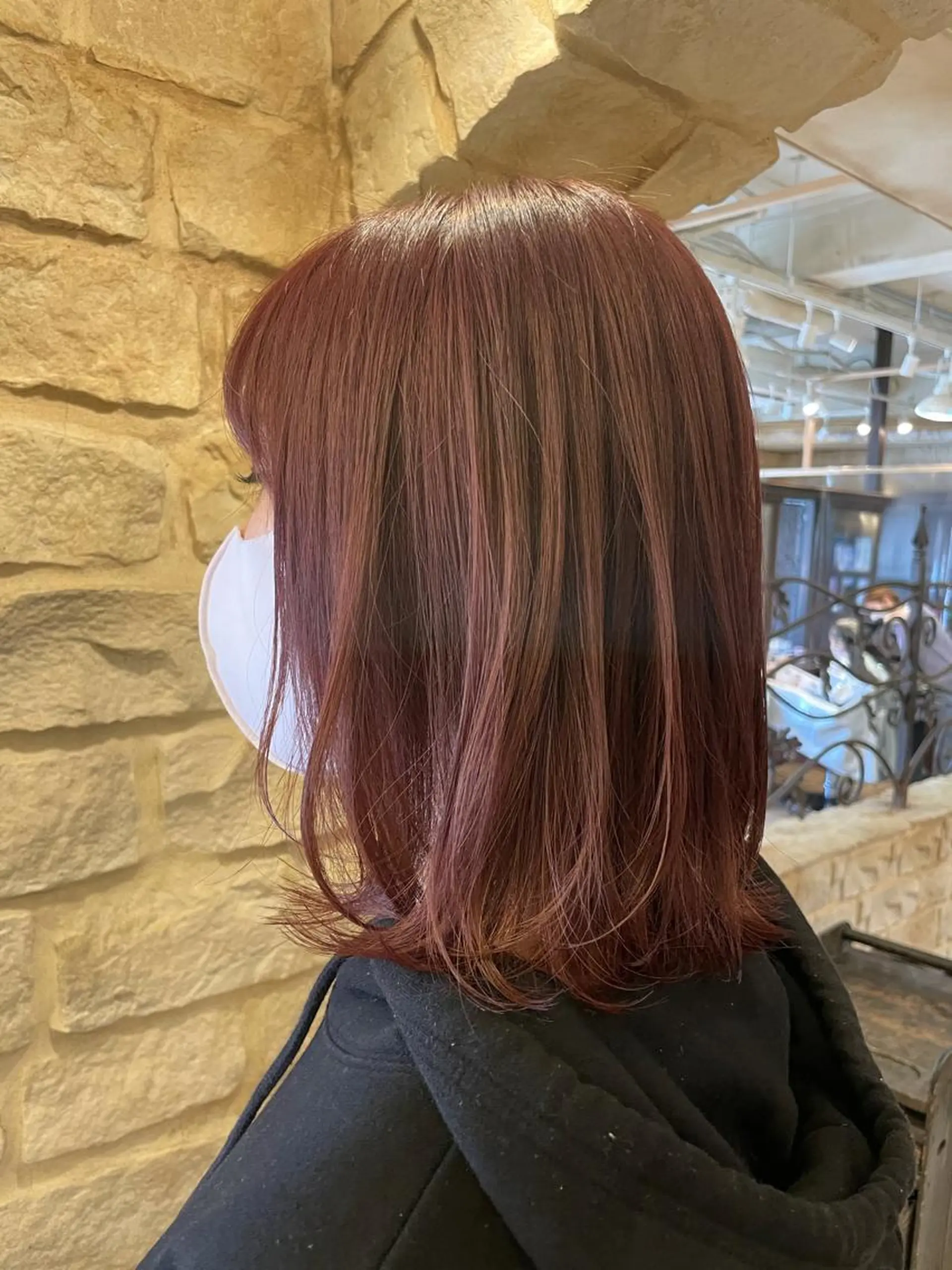 ミディアム カラー カット ヘアカラー トリートメント 星野 茉由のヘアスタイル