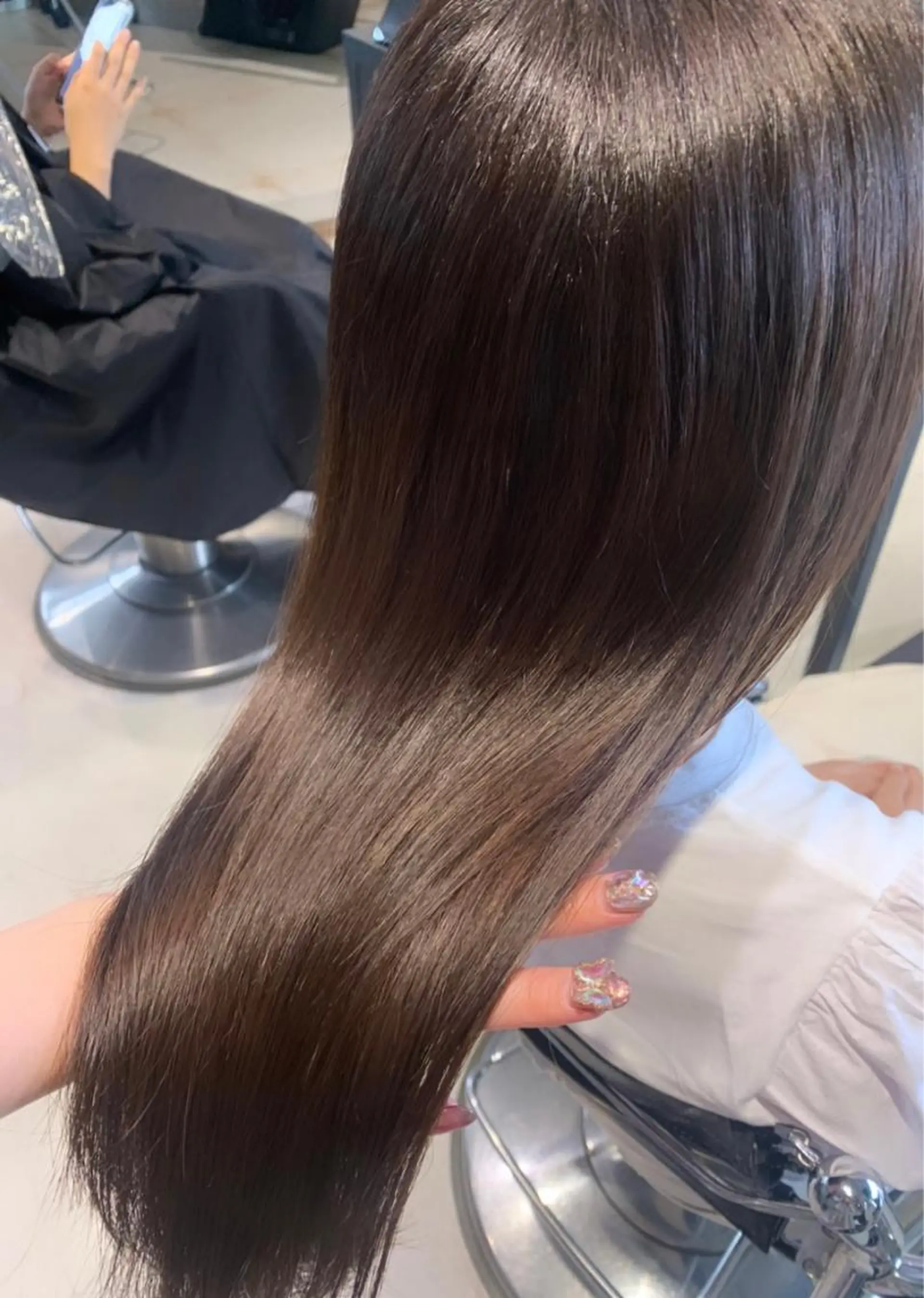 ロング カラー カット ヘアカラー トリートメント ヘッドスパ ヘアセット 透明感/オリーブ/ グレージュ/YUKAのヘアスタイル