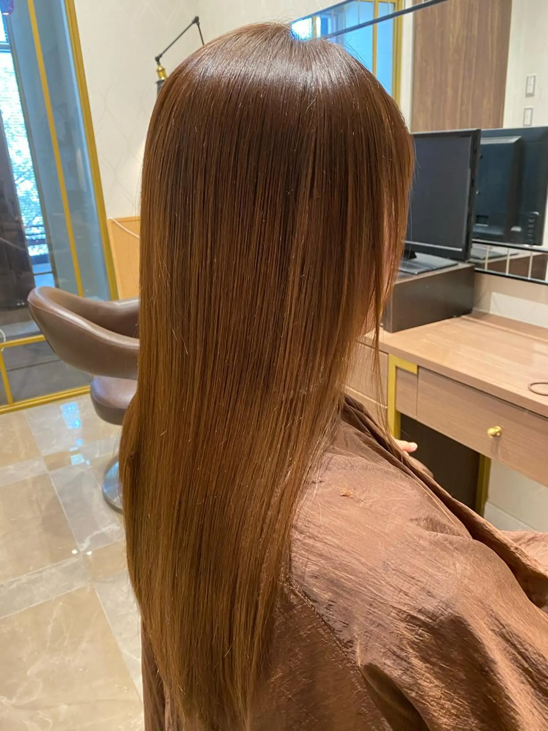 ロング カラー 髪質改善 ヘアカラー 縮毛矯正 トリートメント 中谷 明日香のヘアスタイル