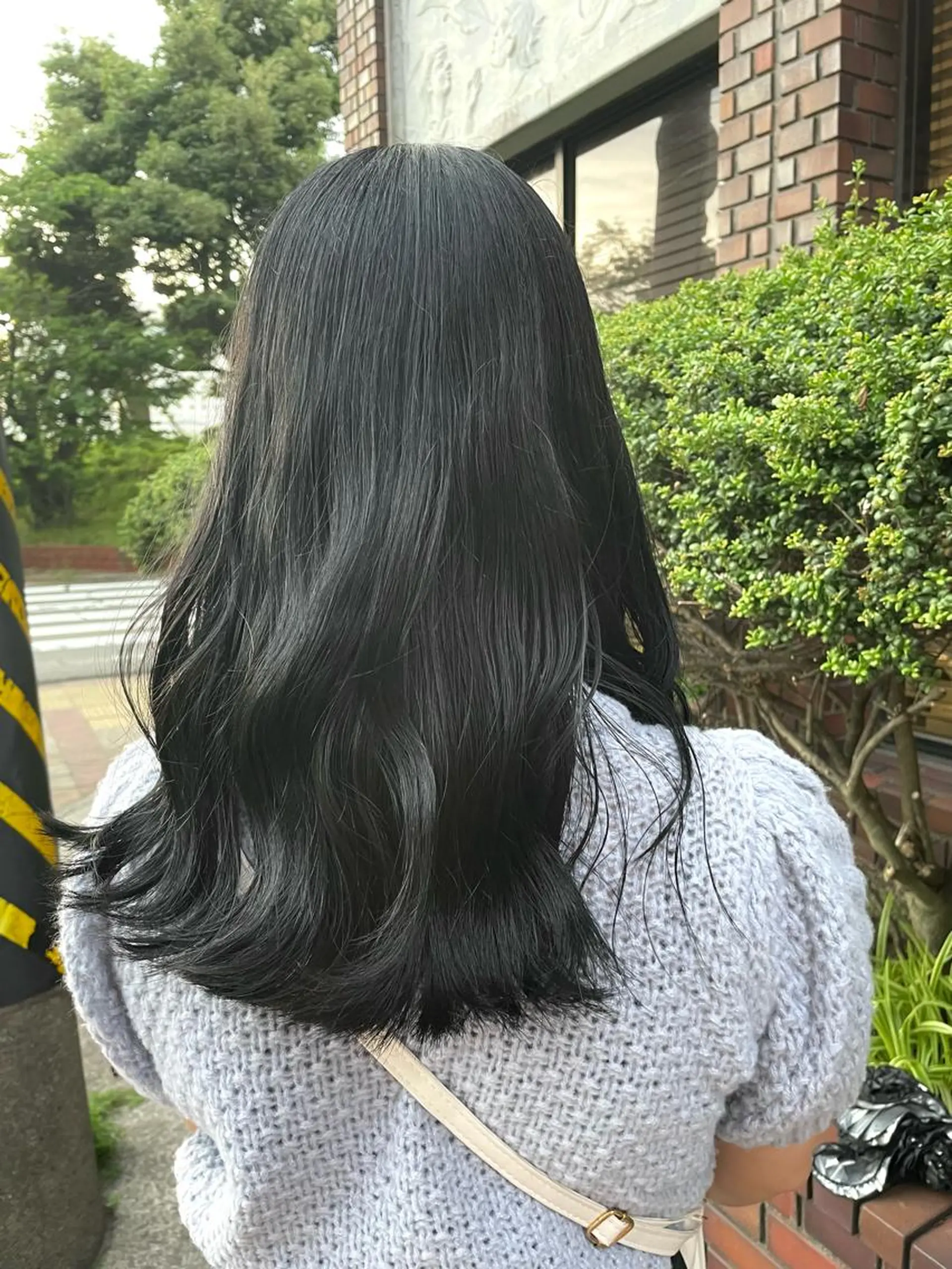 カラー 黒髪 ブルーカラー ブルーブラック カネコ ノノカのヘアスタイル
