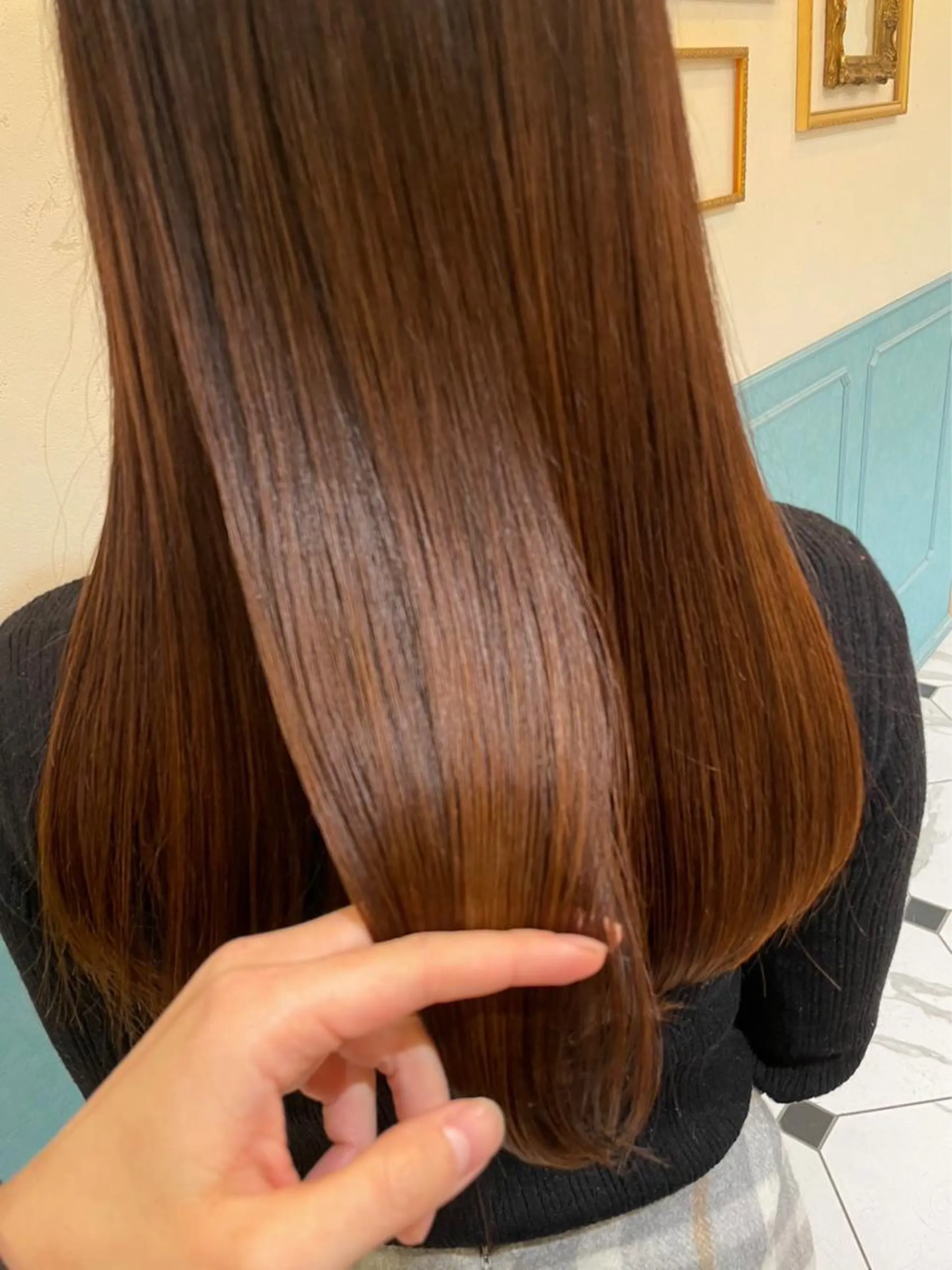 ロング 縮毛矯正 トリートメント 城 梨音のヘアスタイル