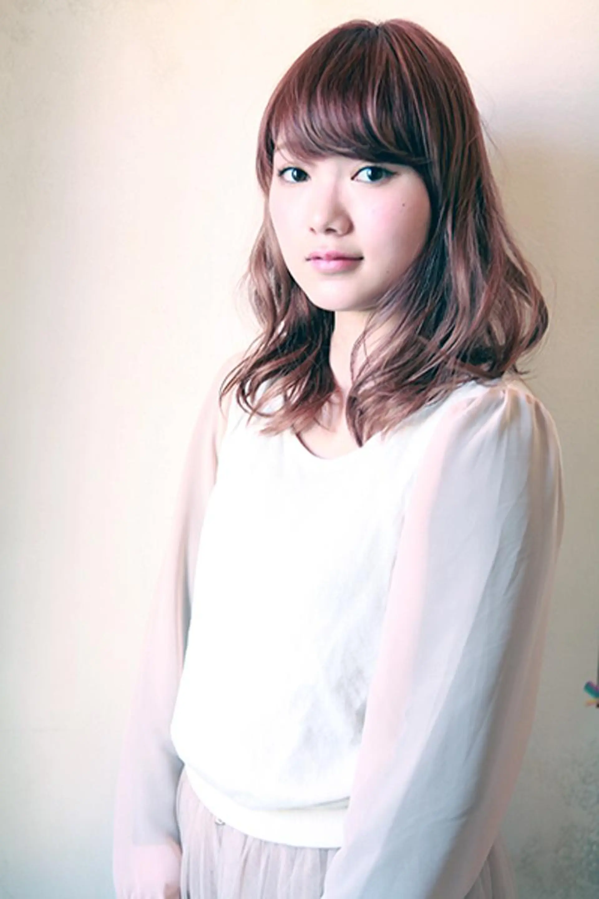 セミロング カラー パーマ ヘアカラー トリートメント marie-anne 浜松元目店のヘアスタイル