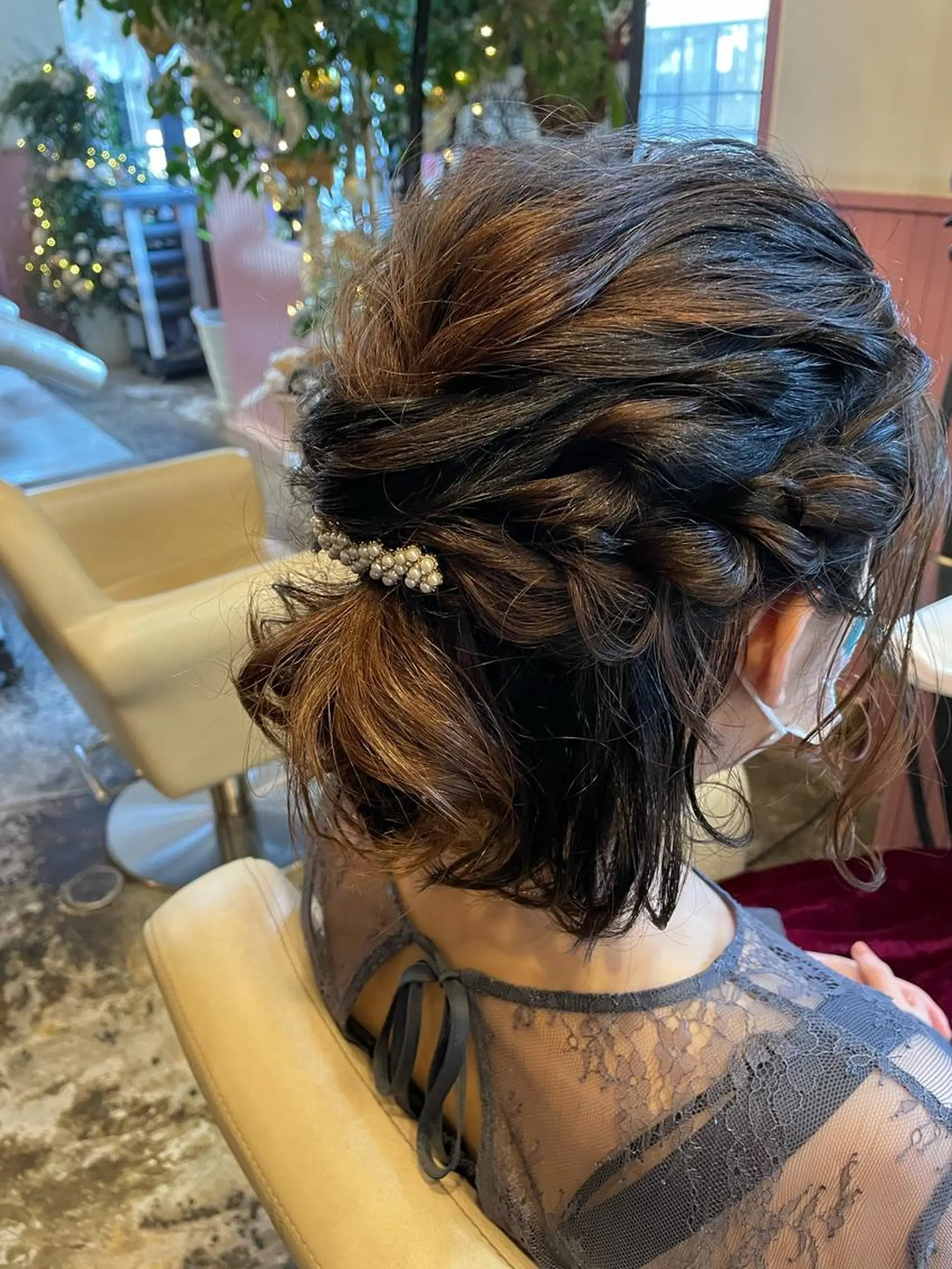 ミディアム カラー パーマ ヘアアレンジ メンズ ヘアセット 表参道Lise おおいしおりのヘアスタイル