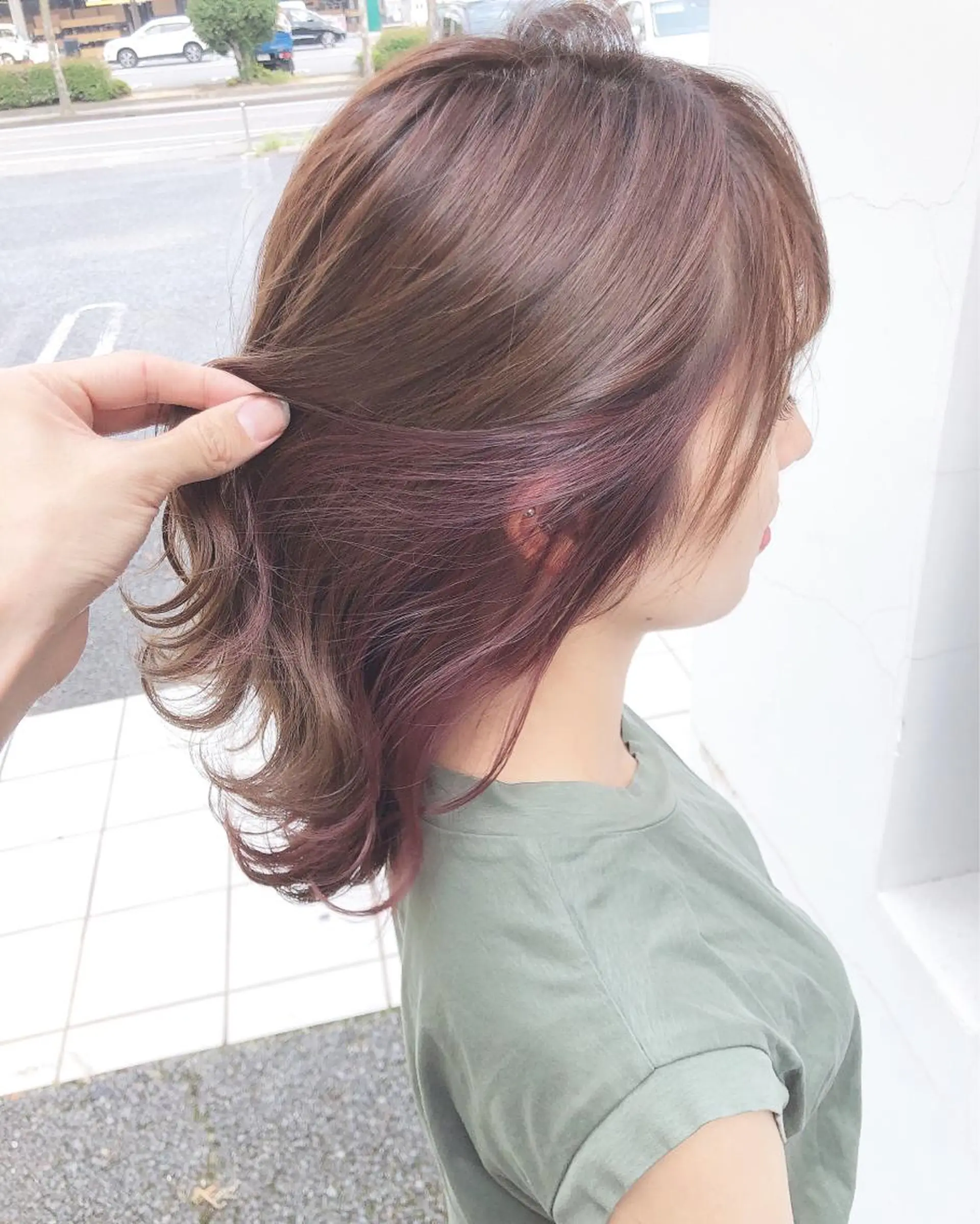 ミディアム カラー カット ヘアカラー トリートメント 具志 正太のヘアスタイル