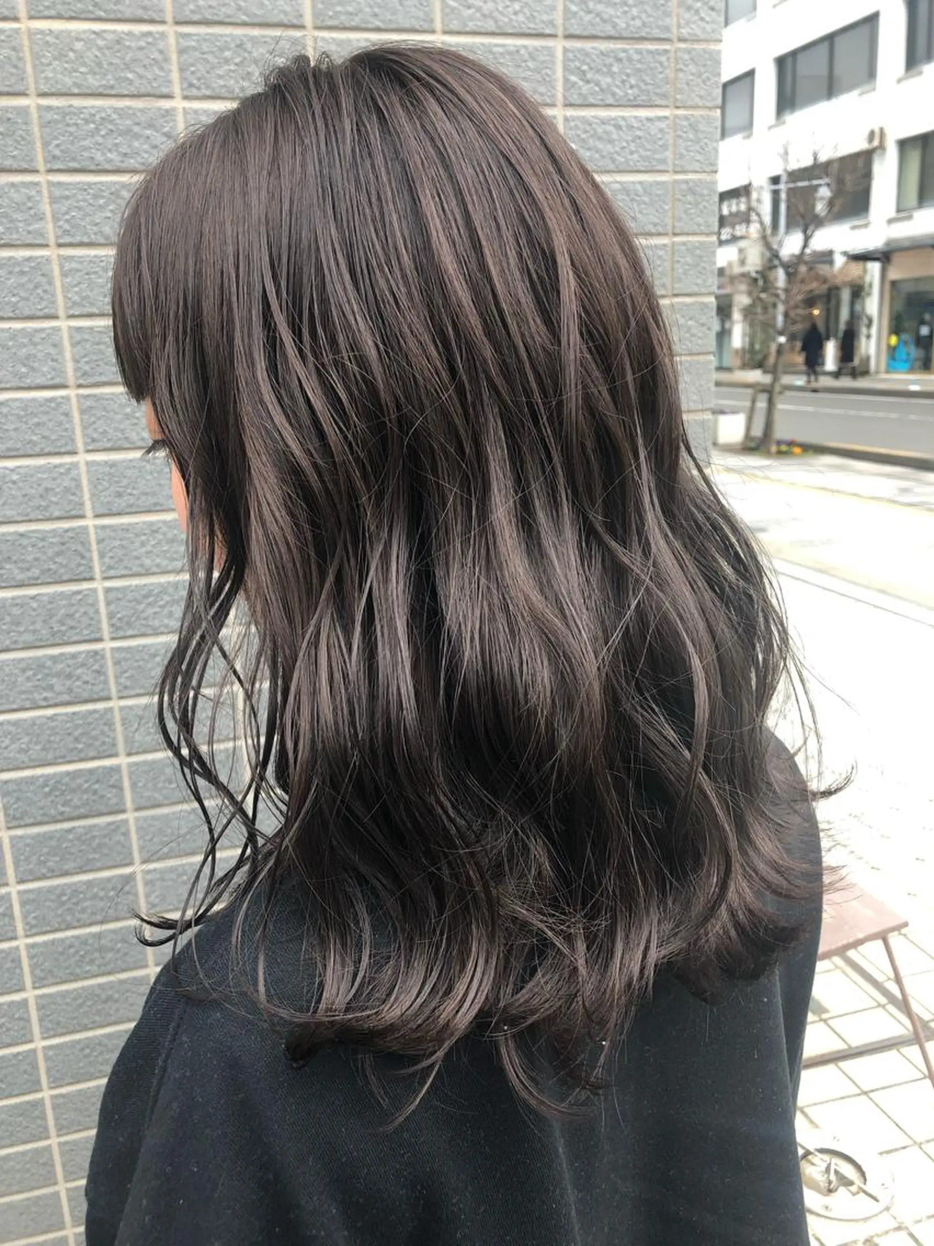 セミロング カラー 似合わせ レイヤー須川のヘアスタイル