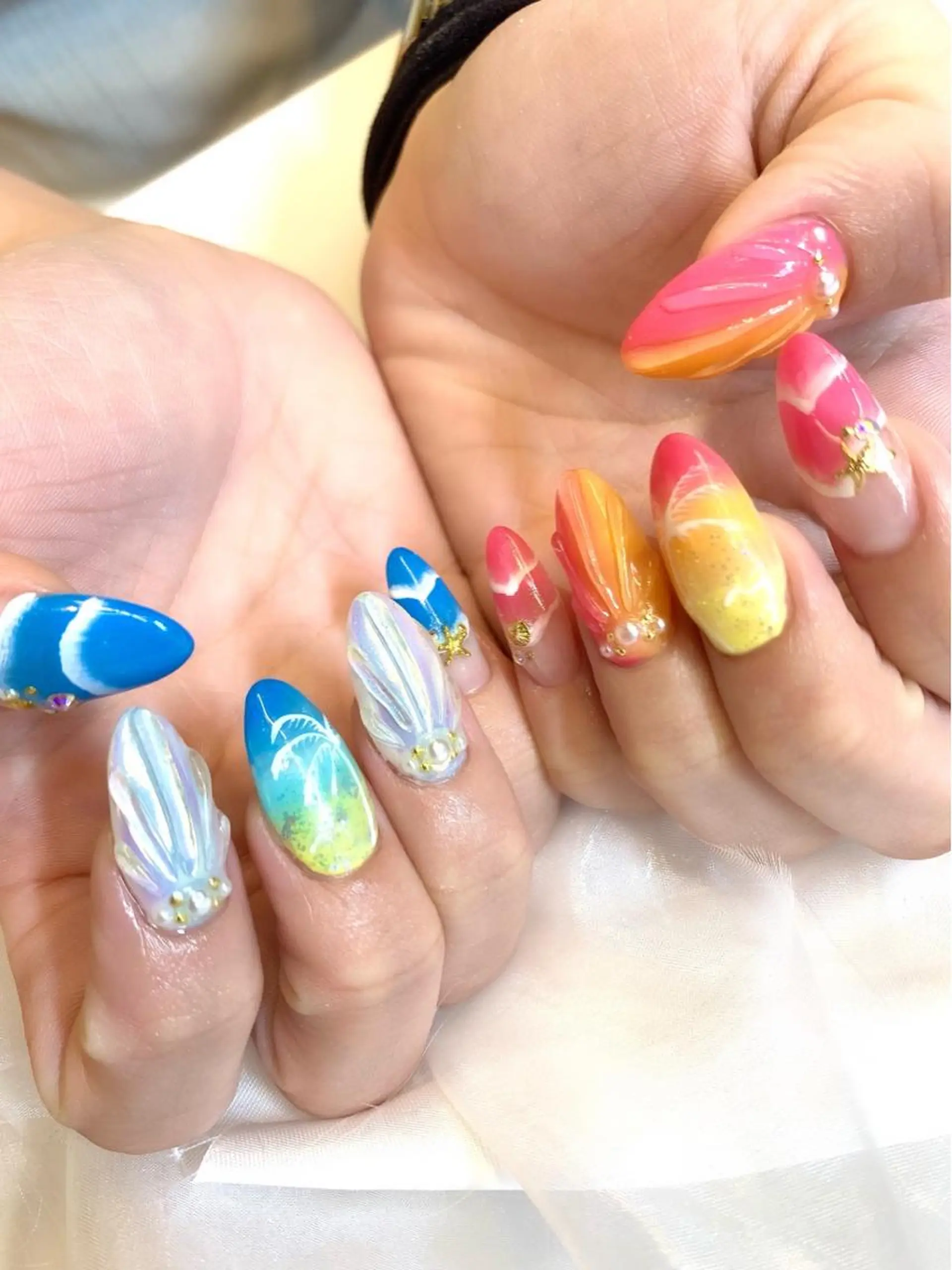 ネイル ジェルネイル ロングネイル パラジェル スカルプネイル 夏ネイル clover nailのネイルデザイン