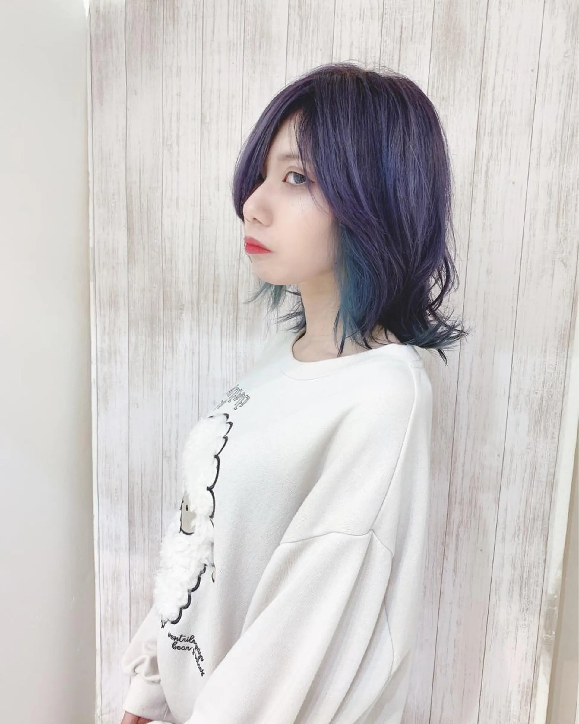 ミディアム カラー アディクシーカラー カット ヘアカラー トリートメント 石沢 知康のヘアスタイル