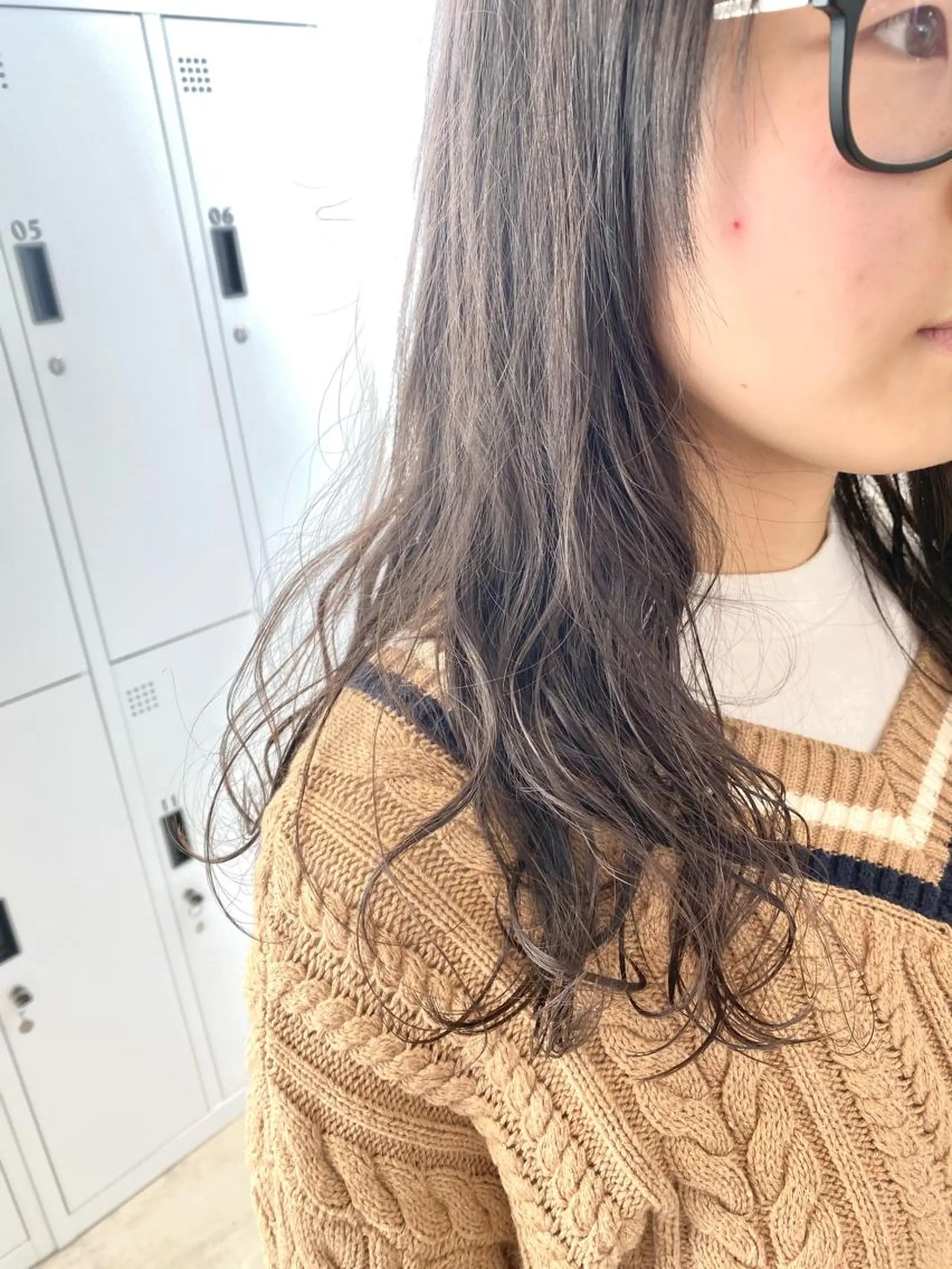 ロング ピンク/ベージュ /似合わせ/田島百華のヘアスタイル