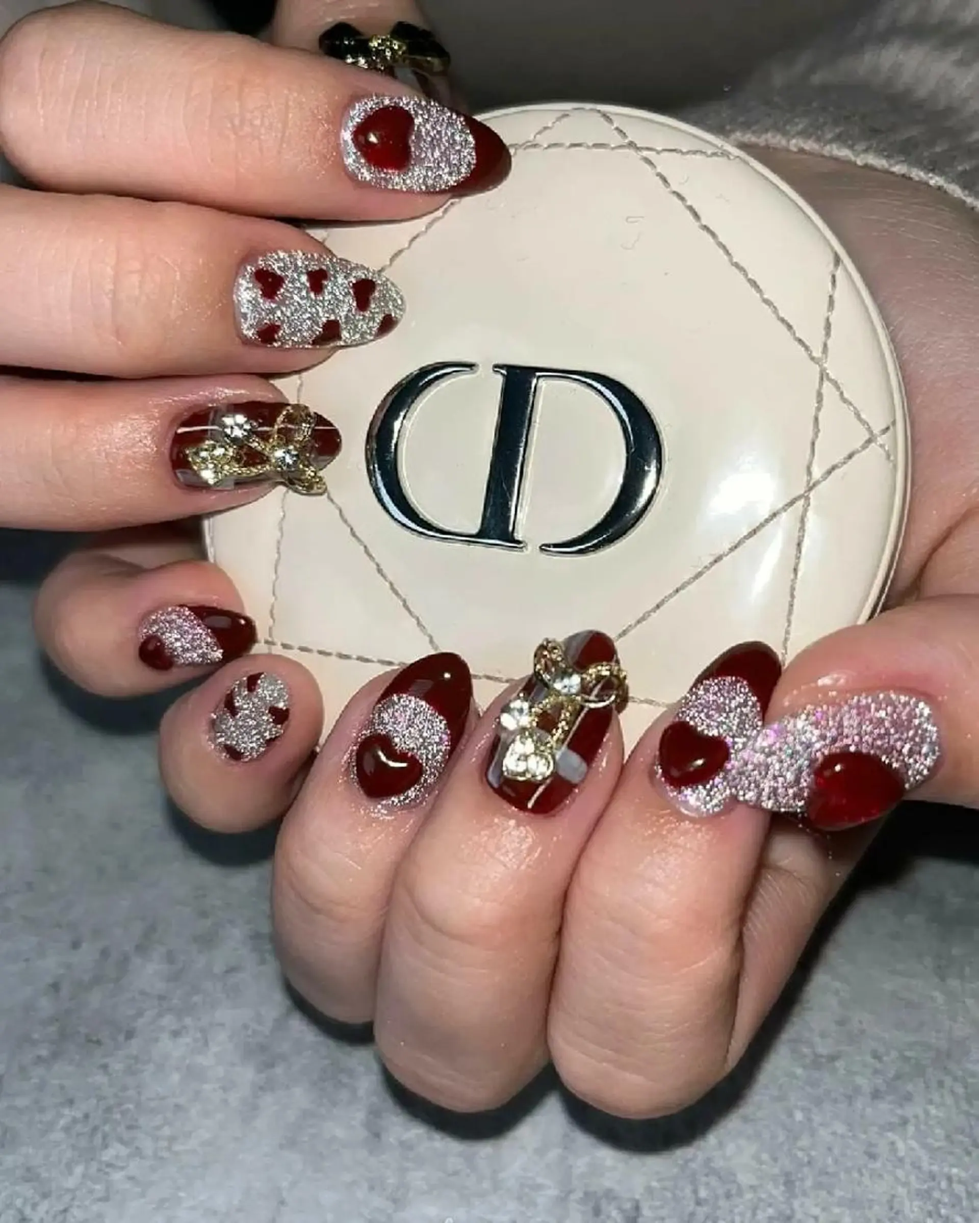 ネイル 持ち込み ニュアンスネイル ワンカラーネイル シンプルネイル バレンタイン 3dパーツ/流行り 👧shushu❤️のネイルデザイン