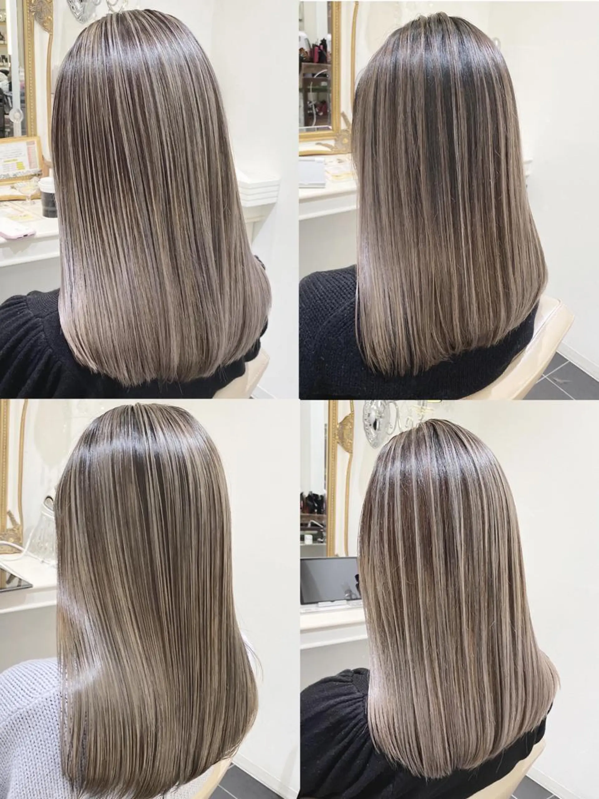セミロング カラー バレイヤージュ レイヤーカット カット ヘアカラー トリートメント 山崎俊輔/髪質改善 /バレイヤージュのヘアスタイル