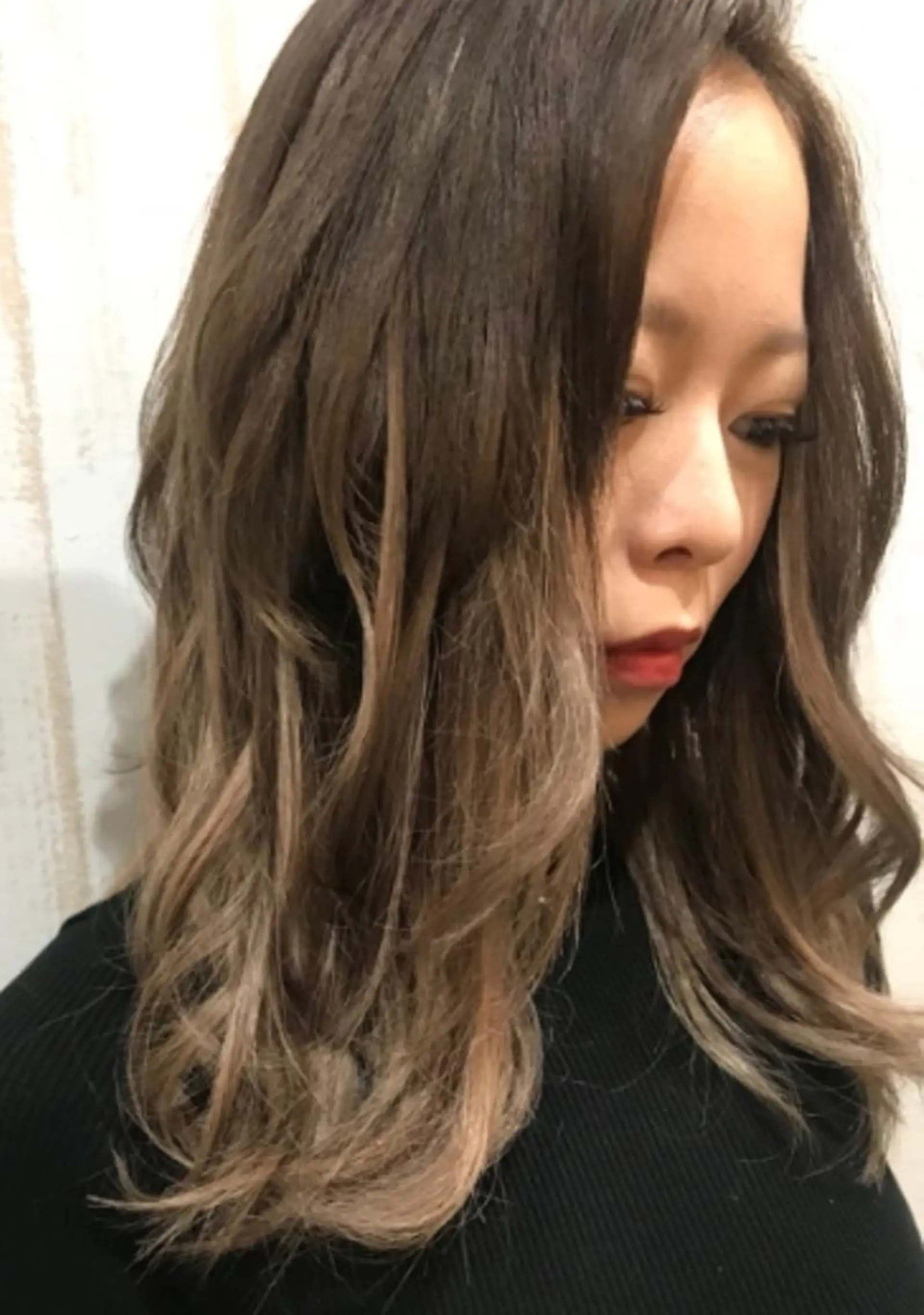 ロング カラー パーマ ヘアアレンジ チビ編み込みエクステ シールEXどぅ〜すのヘアスタイル