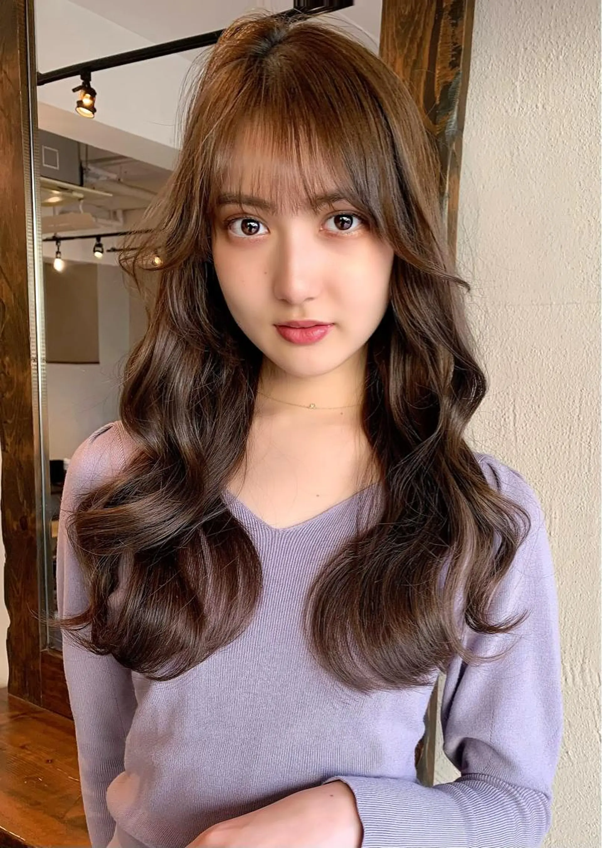 ロング カラー ヘアカラー トリートメント 透明感/オリーブ/ グレージュ/YUKAのヘアスタイル