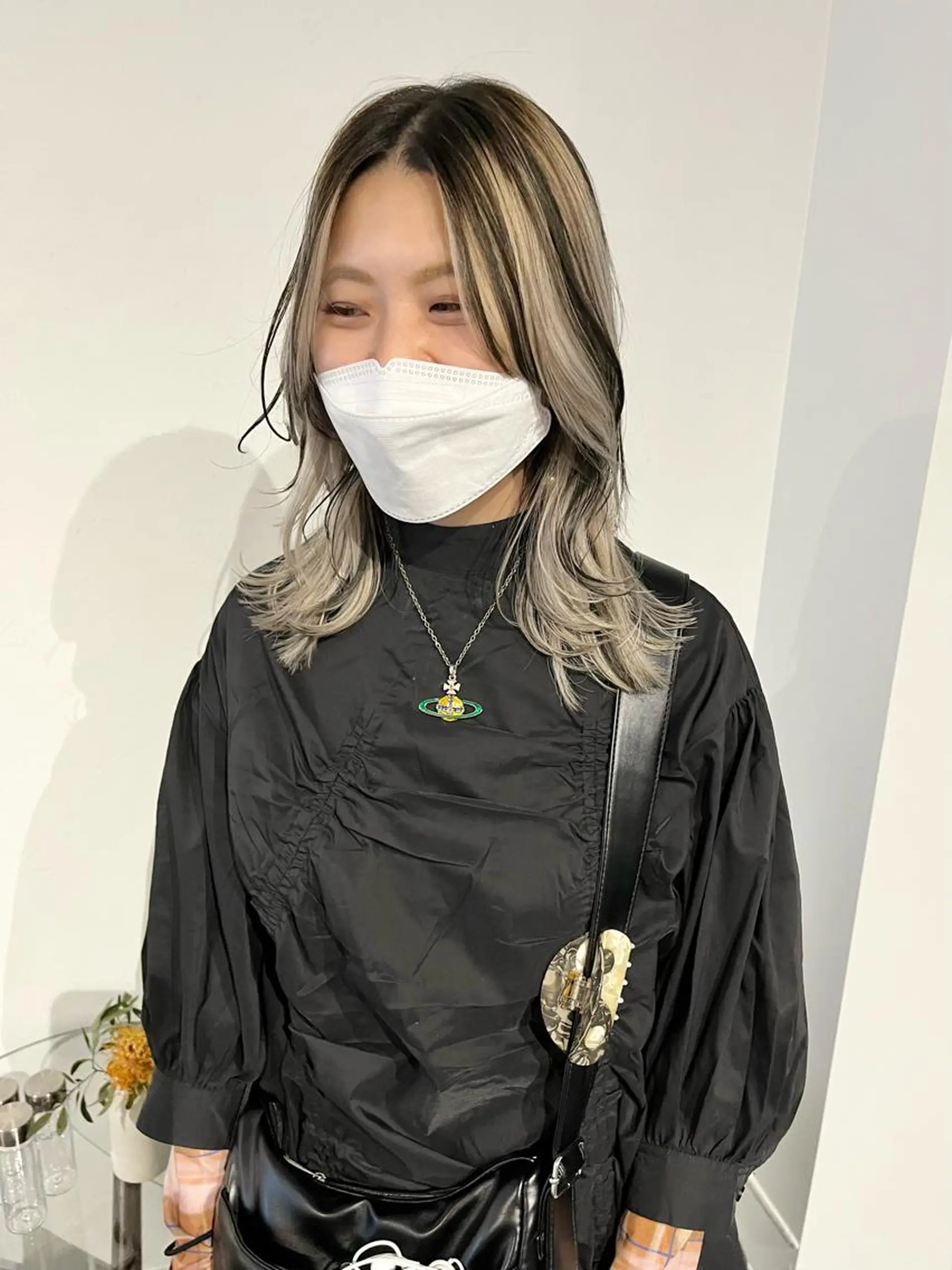 セミロング カラー ブリーチ ブロンド ケアブリーチ デザインカラー ダブルカラー カット ヘアカラー ショート/パーマ/ カラー/FUKOのヘアスタイル