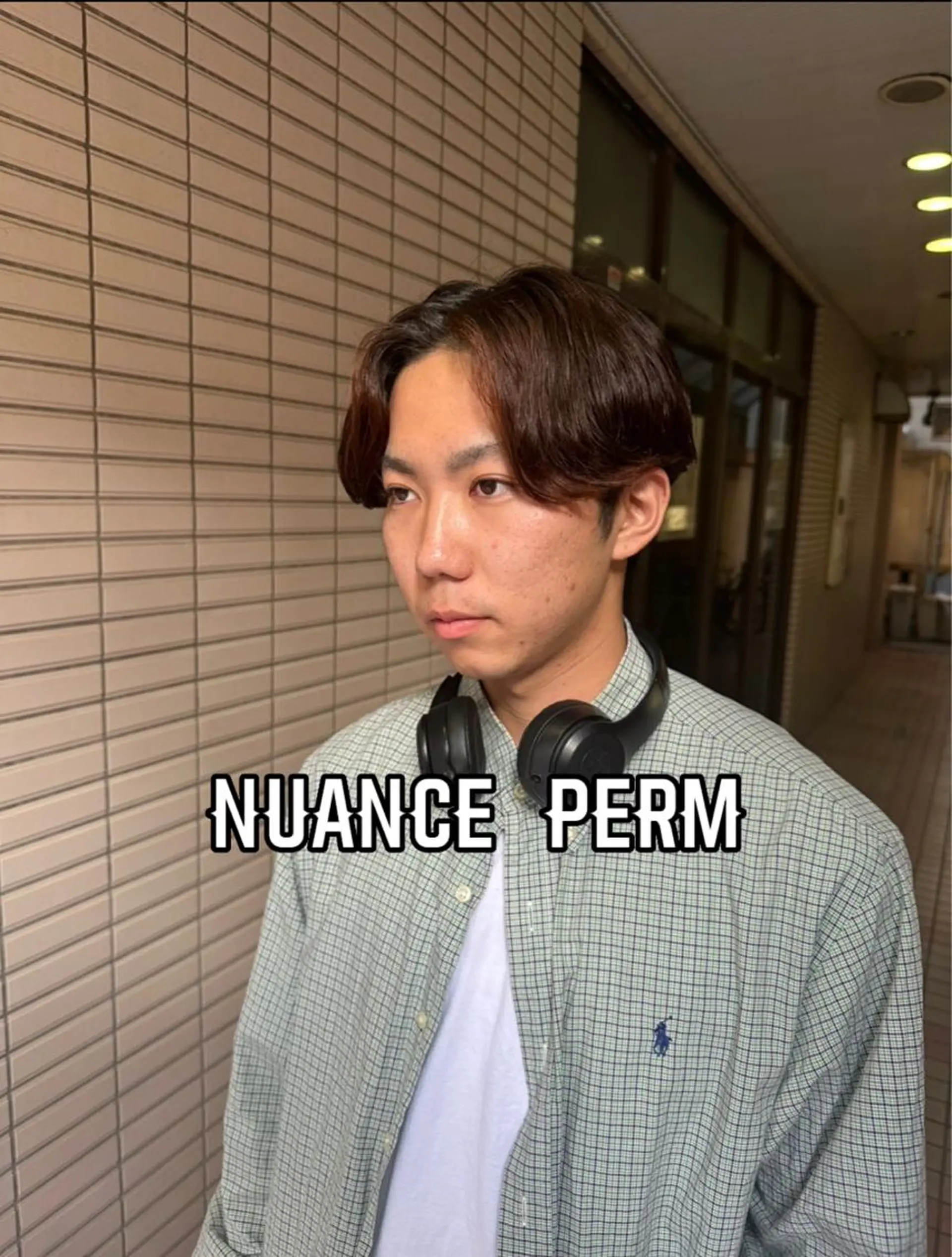 ミディアム パーマ メンズ ミディアムパーマ メンズパーマ ニュアンスパーマ パーマ職人 渡邊　優雅のヘアスタイル