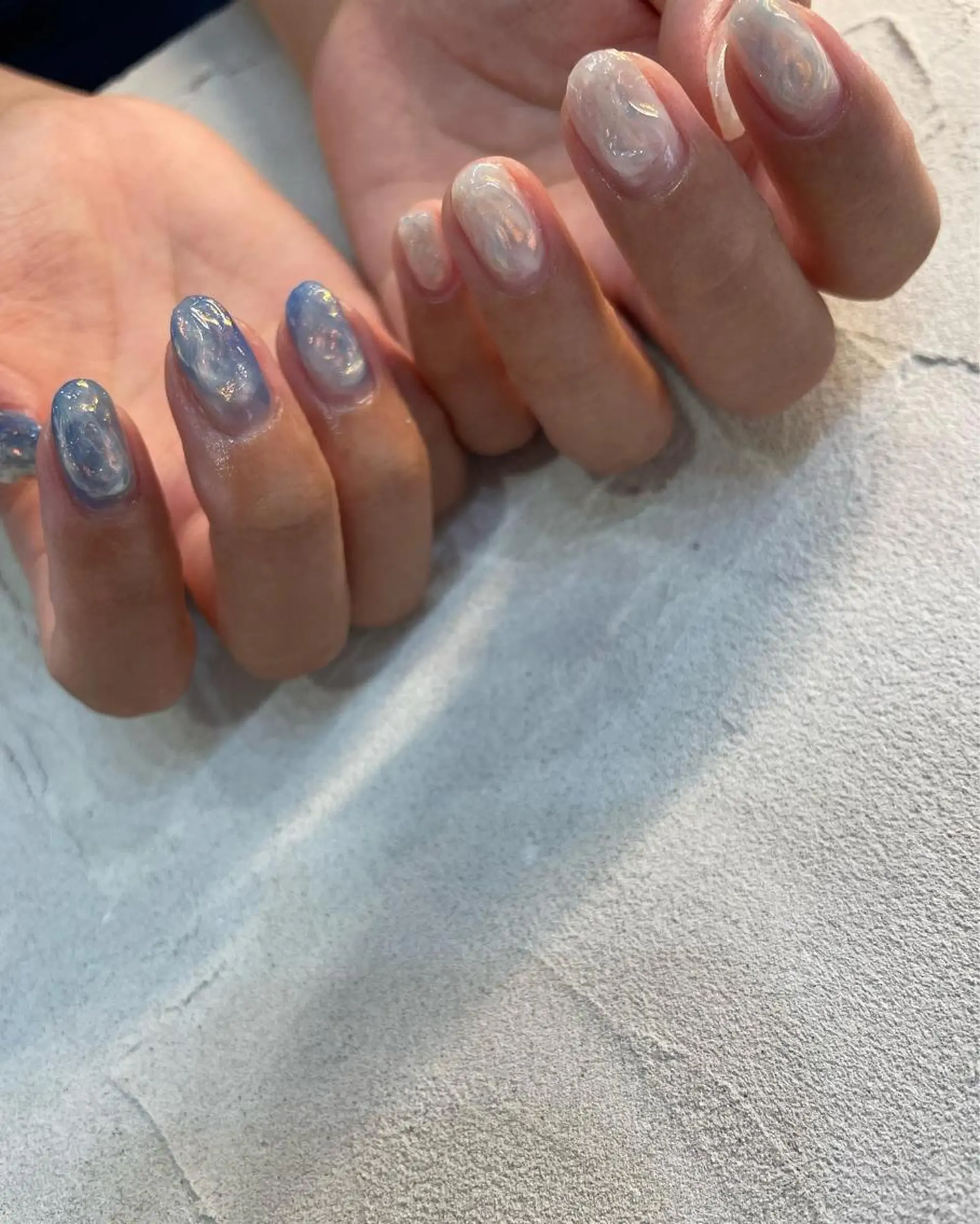 ネイル アートネイル フレンチネイル ジェルネイル ガラスフレンチ グラデーション Me d'eau所属・Me d'eau Rinaのネイルデザイン