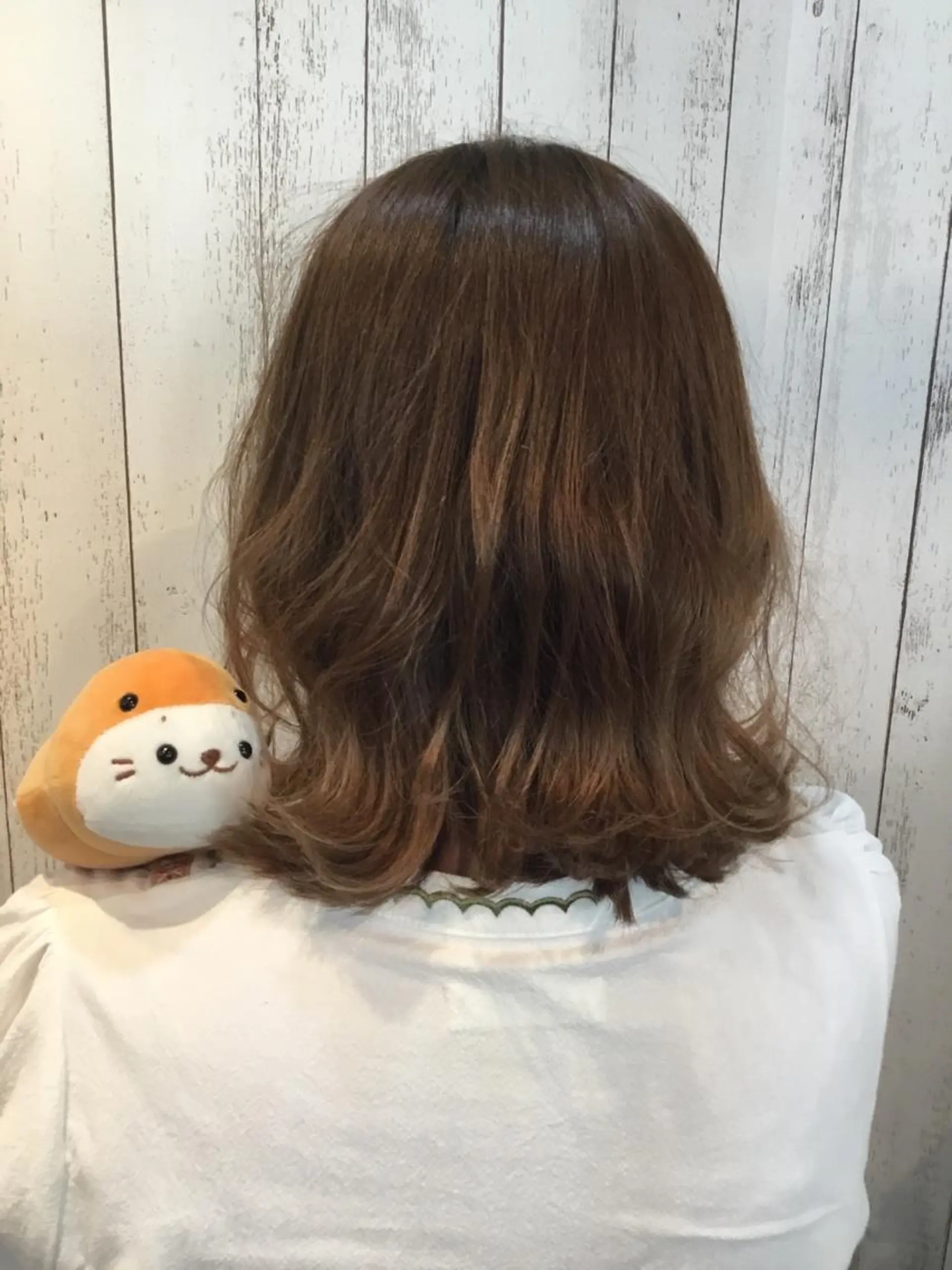 ミディアム カラー パーマ 金崎 新吾のヘアスタイル