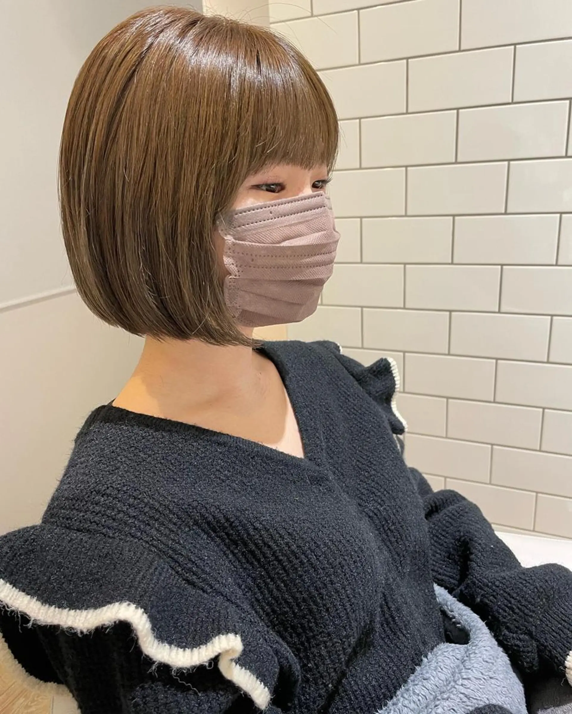 ミディアム カラー パーマ ヘアアレンジ メンズ キッズ ネイル マツエク・マツパ グレージュ オリーブグレージュ オリーブグレー ボブ ショートネイル 🫧垢抜けヘア🫧 SHIORIのヘアスタイル
