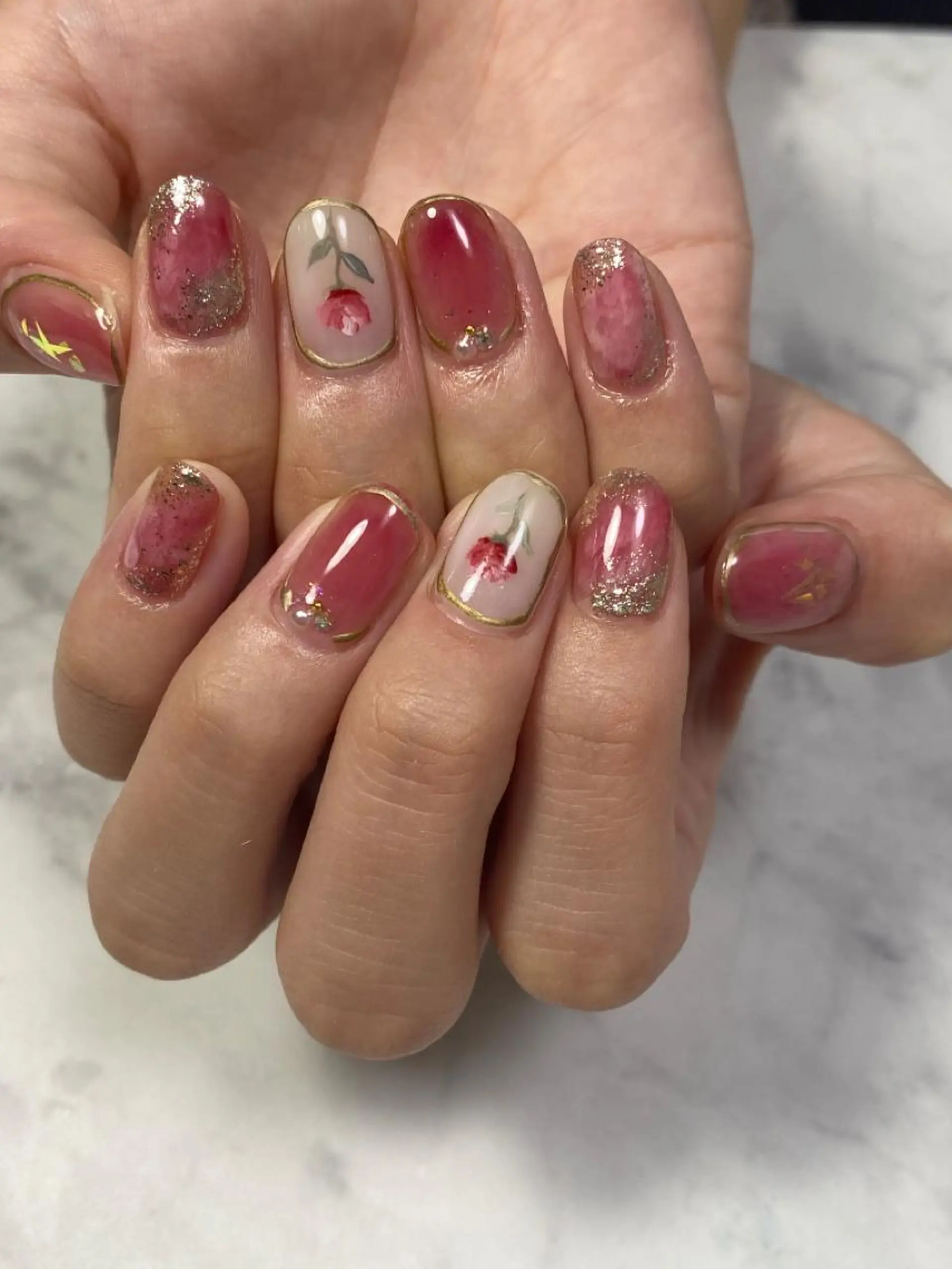 ネイル フラワーネイル ハンドネイル mellow mのネイルデザイン