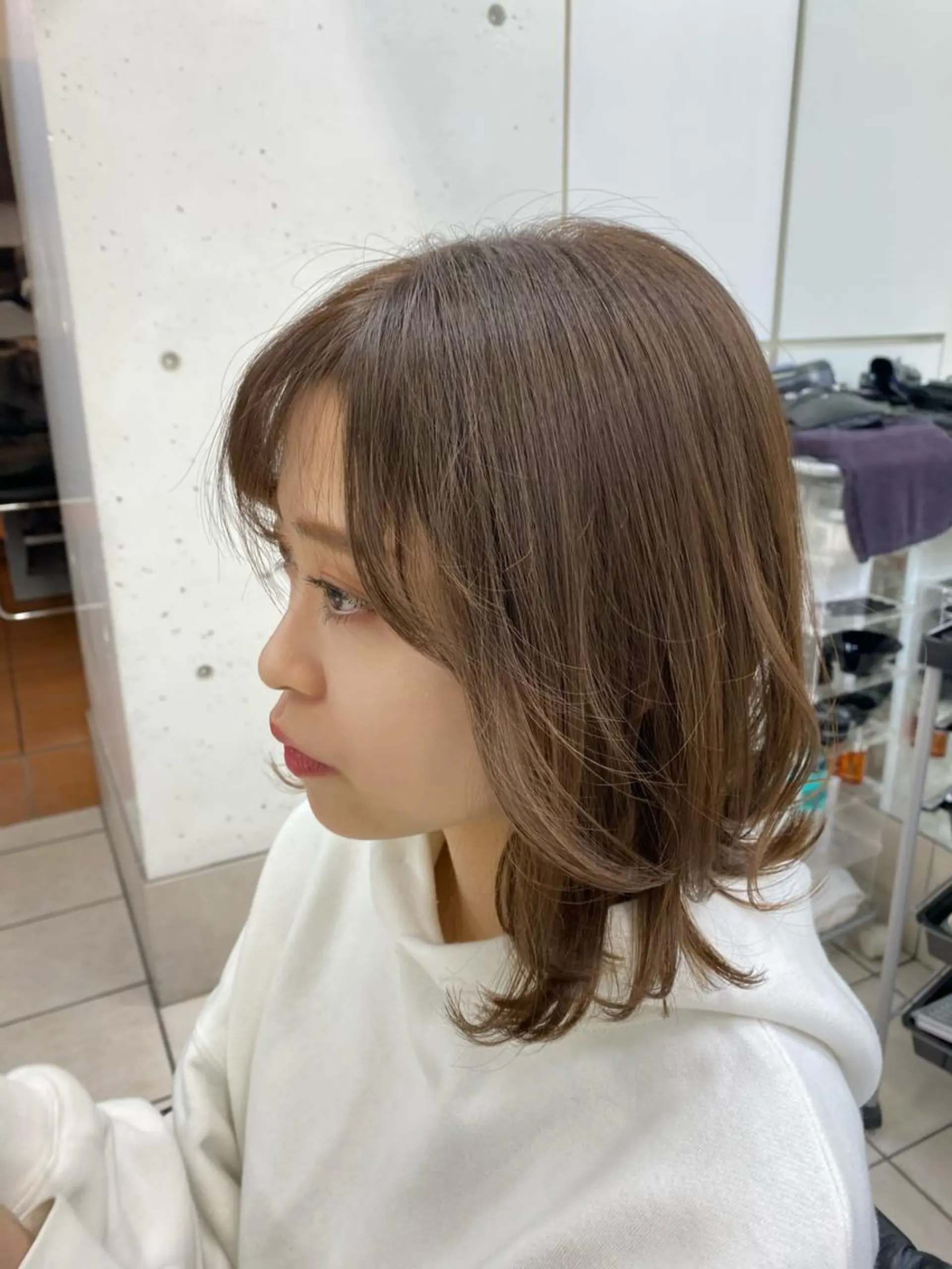 ミディアム カラー ベージュカラー メンズ特化 刈り上げない/金井のヘアスタイル