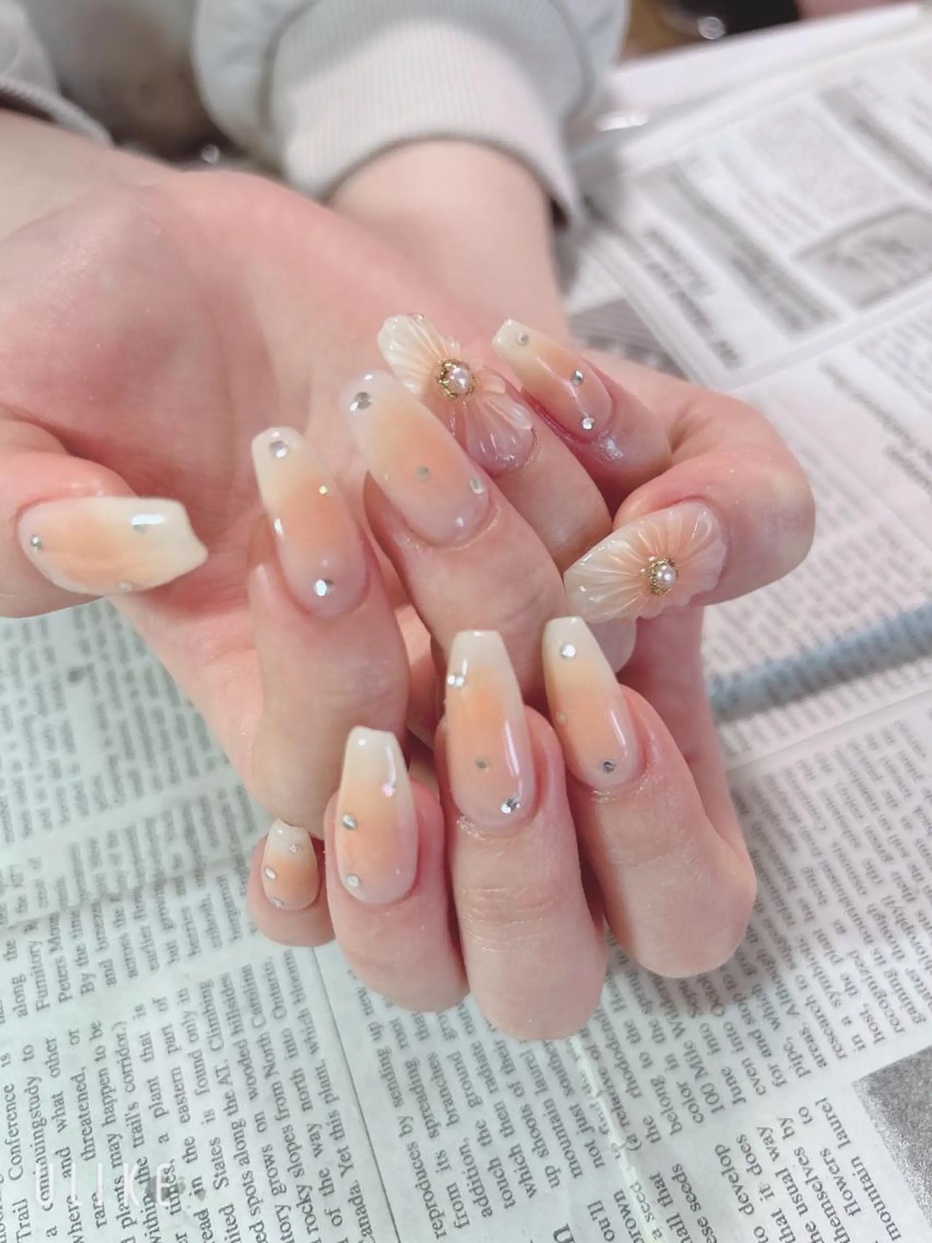 ネイル フラワーネイル ぷっくりネイル ハンドネイル ハンドケア 森山 舞のネイルデザイン