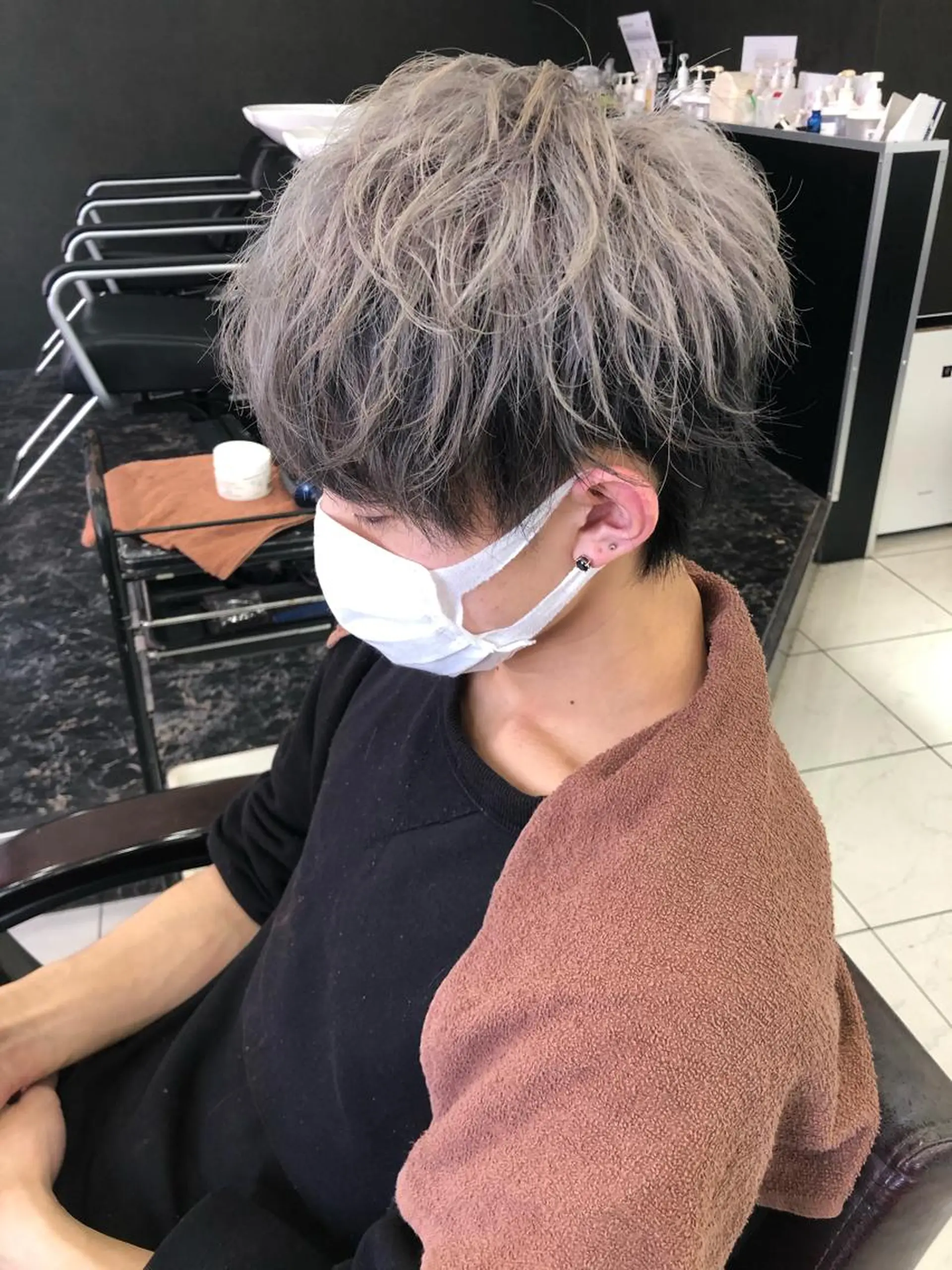 ショート カラー メンズ ダブルカラー ツートーンカラー メッシュカラー 艶髪/西尾 幸樹のヘアスタイル