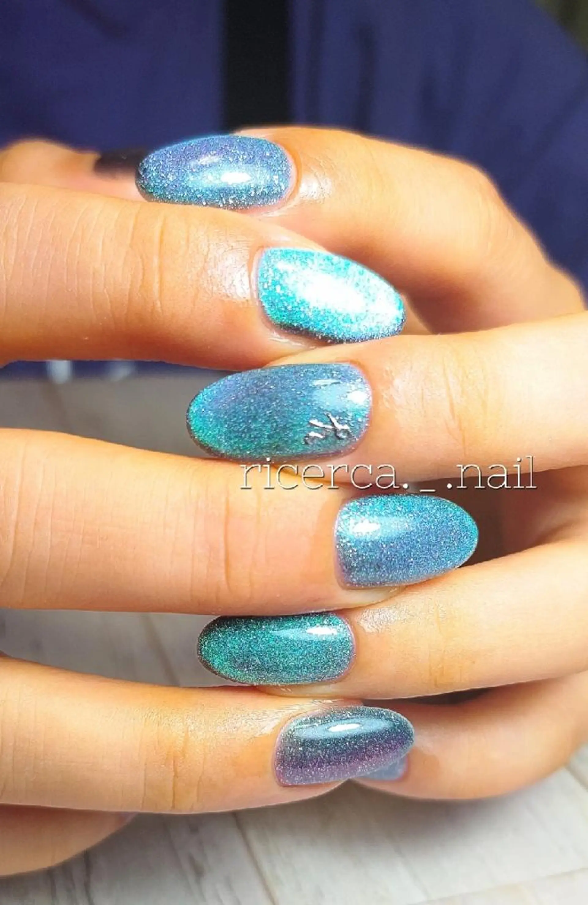 ネイル アートネイル 長さ出し ジェルネイル キラキラネイル マグネットネイル ricerca._. nail ちゃこのネイルデザイン