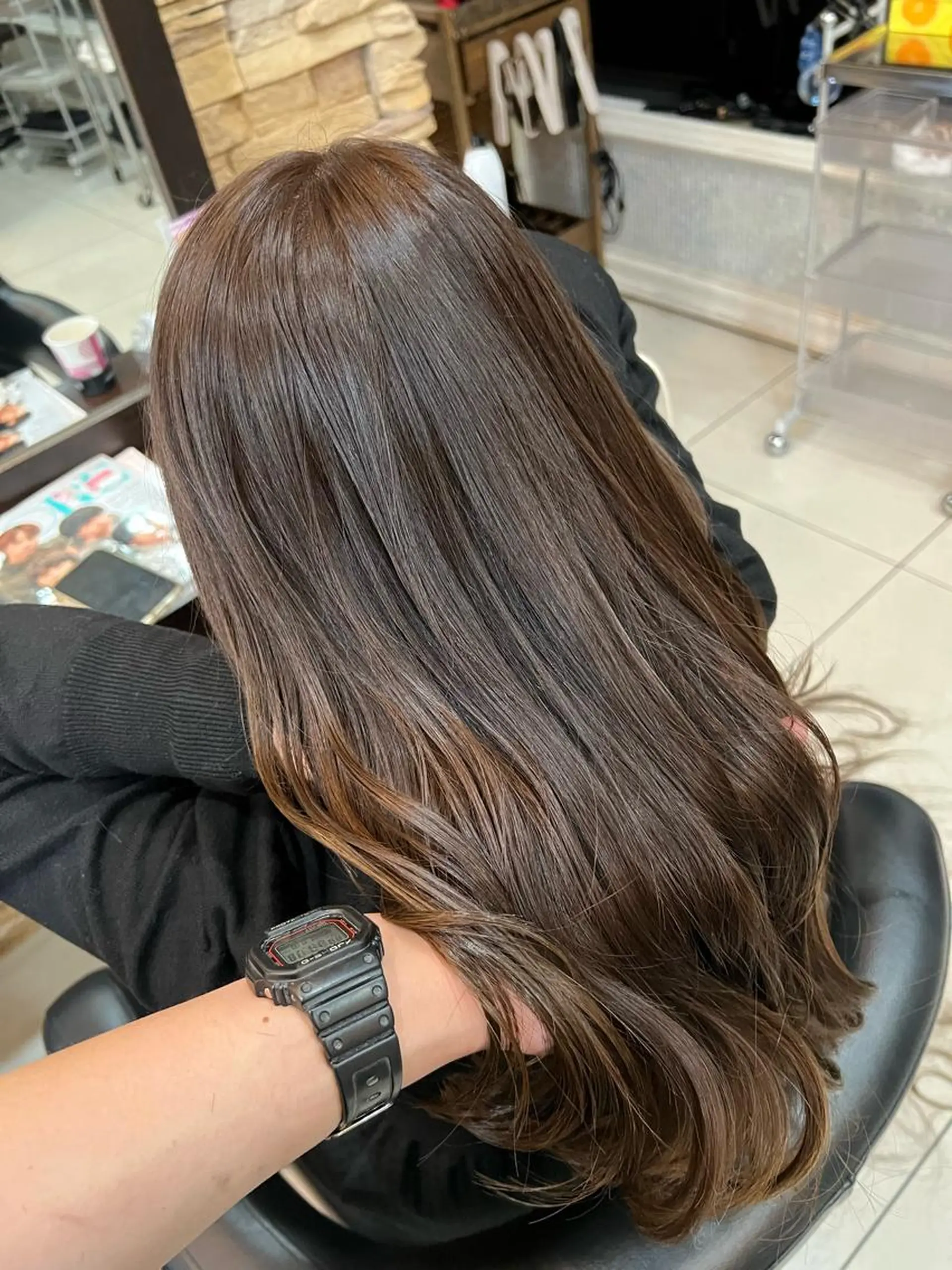 ロング カット ヘアカラー トリートメント 福岡縮毛矯正✨️ ストレート 向井和輝のヘアスタイル