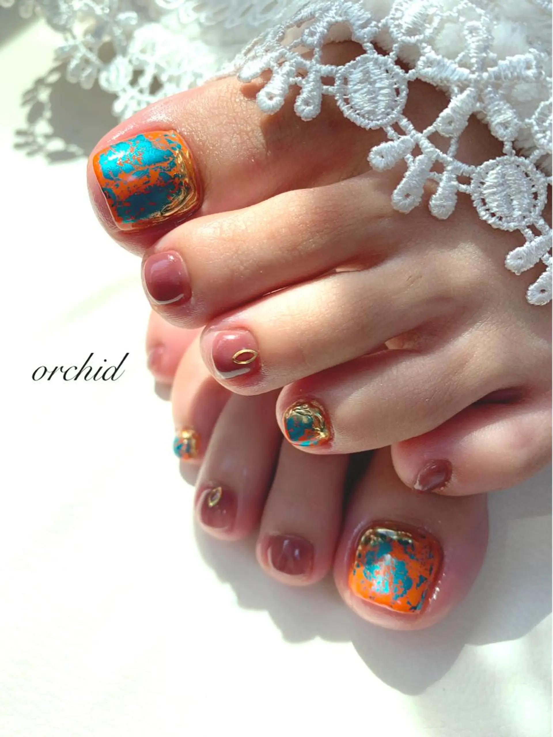 ネイル フットネイル orchid ♡オーキッドのネイルデザイン