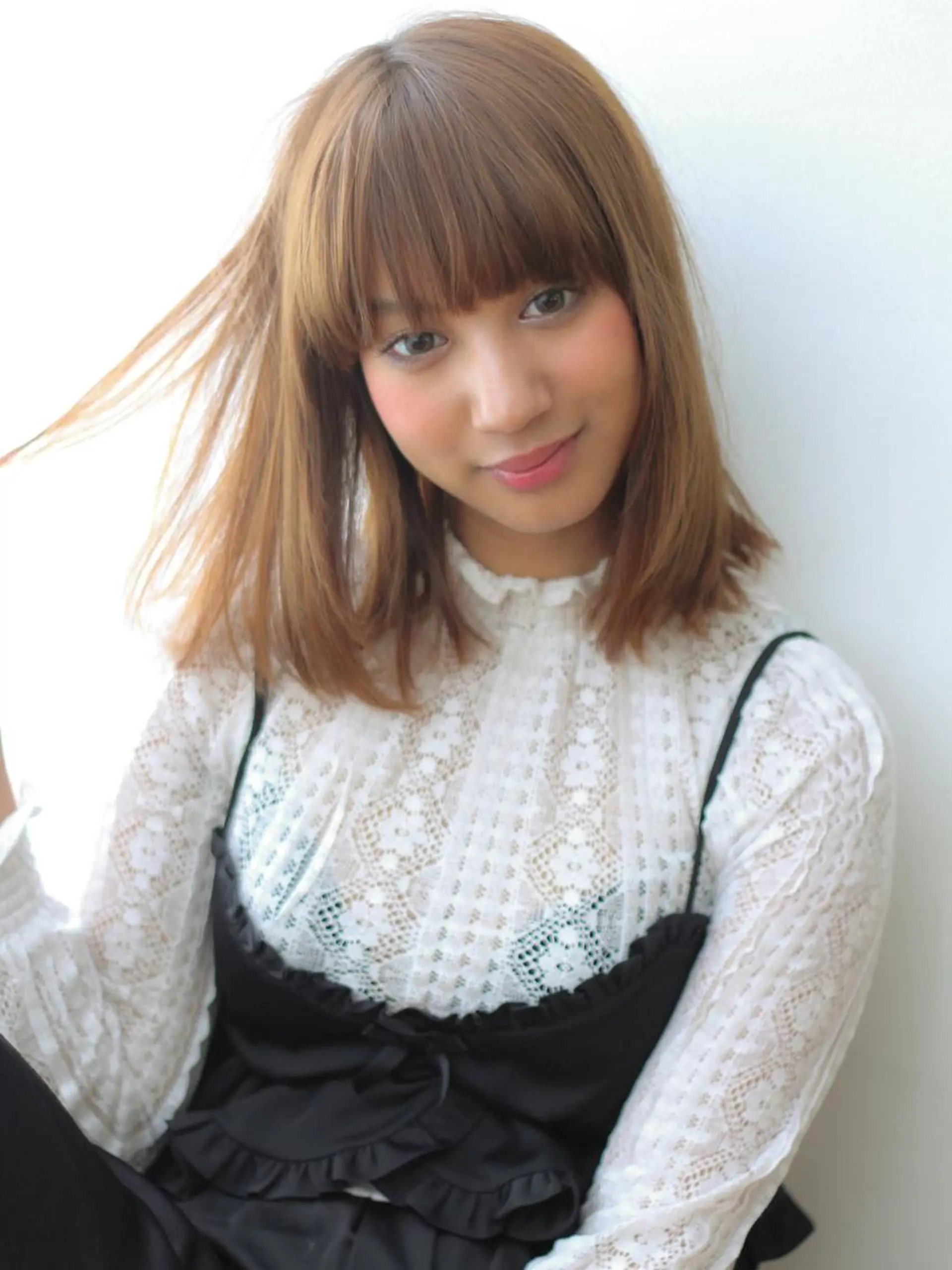 ミディアム カラー パーマ ベージュカラー ボブ VIVIE【ヴィヴィ】所属・髪質改善/韓国風 レイヤー/田村祐樹のヘアスタイル