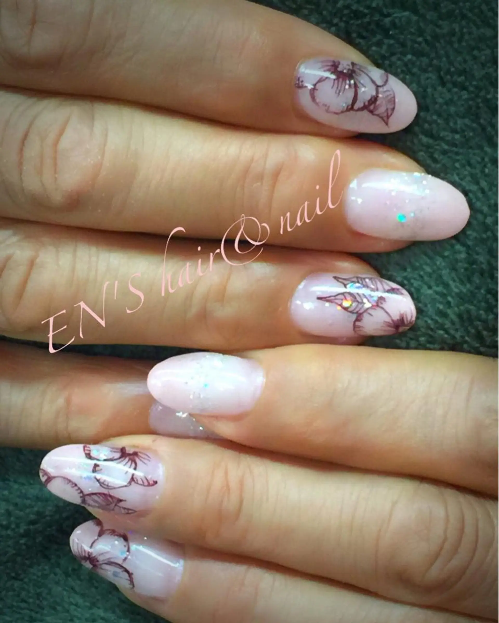 ネイル アートネイル オーロラネイル ブラウン ラメ(グリッター) ワンカラーネイル フルリール 【プライベートサロンのネイルデザイン