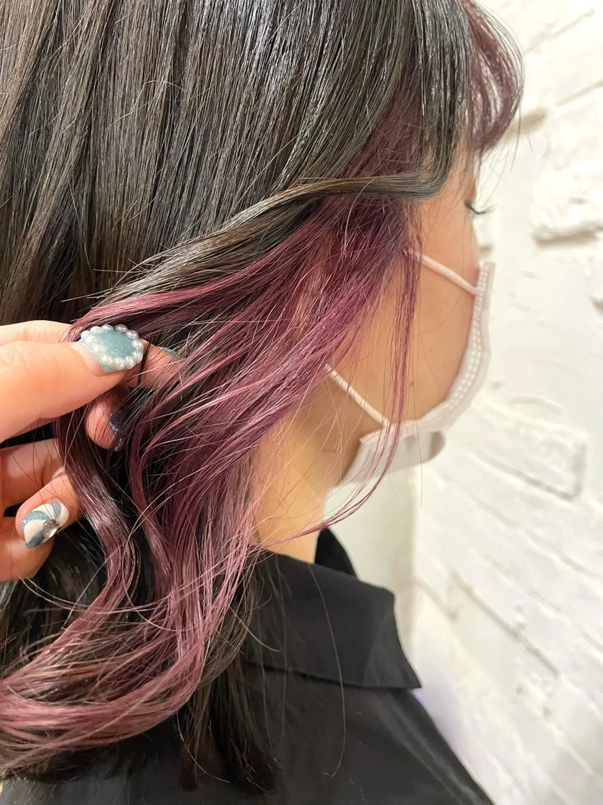 ミディアム カラー ヘアアレンジ ピンクカラー バイオレットカラー ヘアカラー トリートメント 【ピンク/韓国ヘア/ ヘアセット】亜海のヘアスタイル