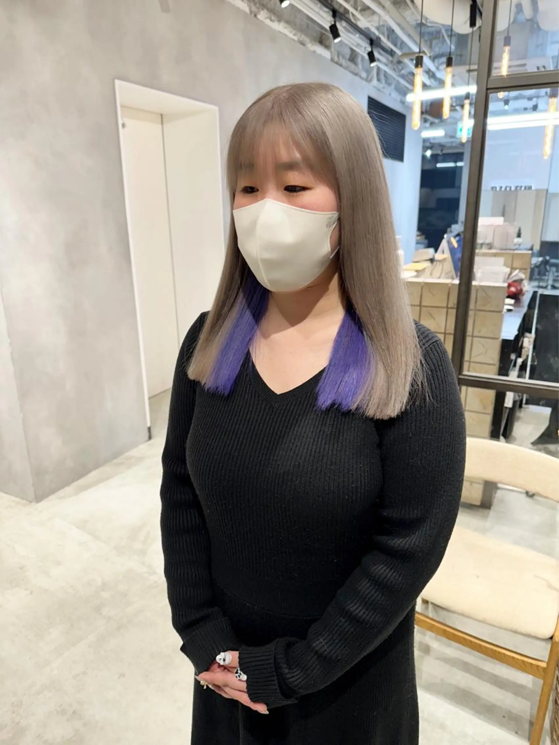 セミロング カラー インナーカラー ヘアカラー トリートメント 🦋レイヤーカット ミドリカワ🦋のヘアスタイル