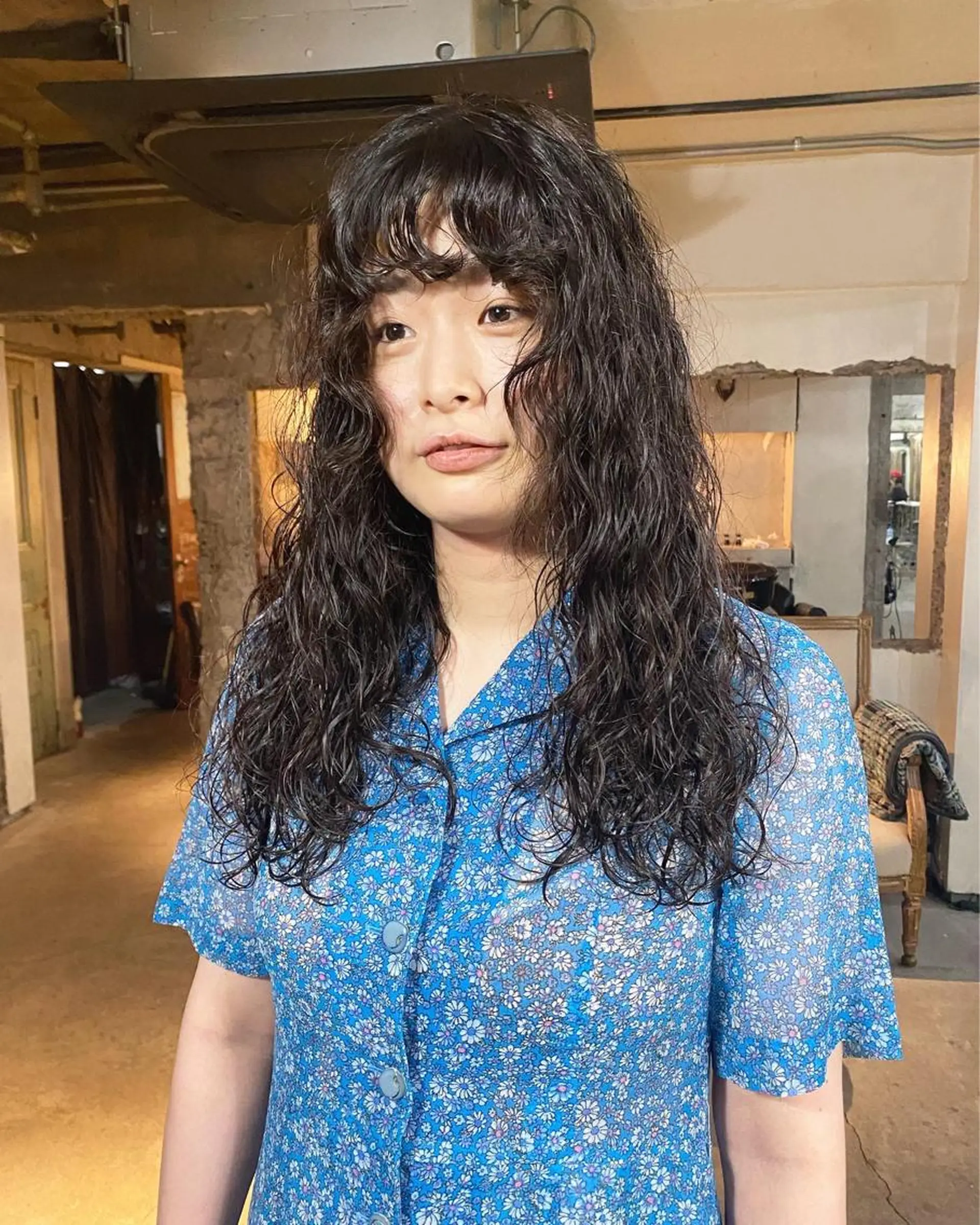 セミロング パーマ セミロングパーマ 外国人風カラー スパイラルパーマ お任せヘア☘️☘️ 及川渚のヘアスタイル