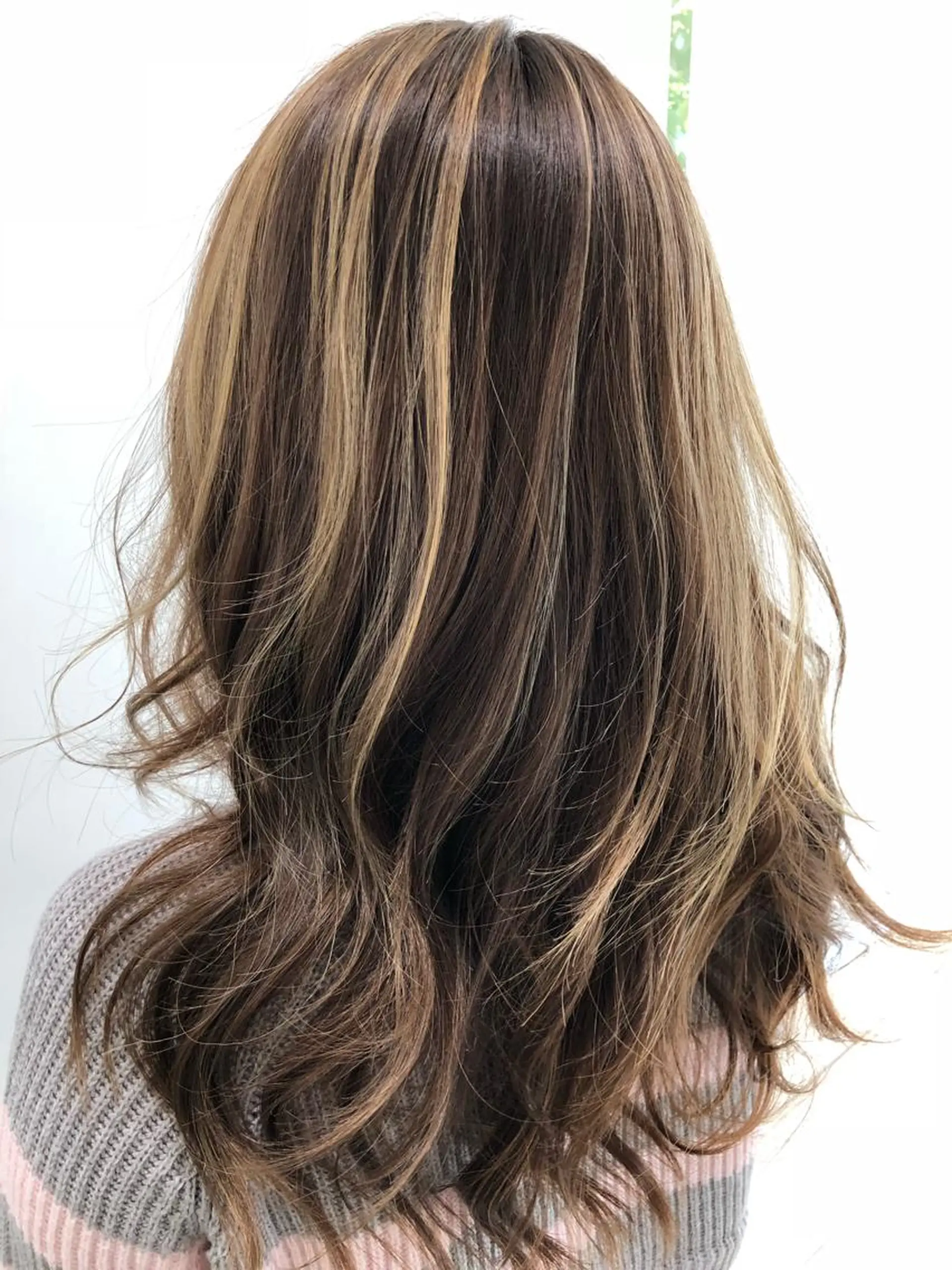 ロング ハイライト 福元 保雄のヘアスタイル