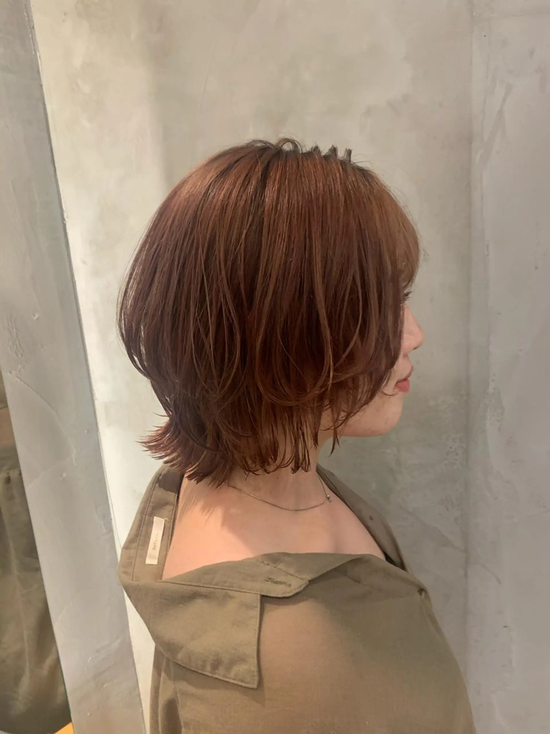 ショート カラー パーマ ヘアアレンジ ベージュカラー オレンジ オレンジベージュ ボブ ウルフカット カット ヘアカラー トリートメント 顔周りcut・ご相談 ＝新宿しずく🇰🇷のヘアスタイル