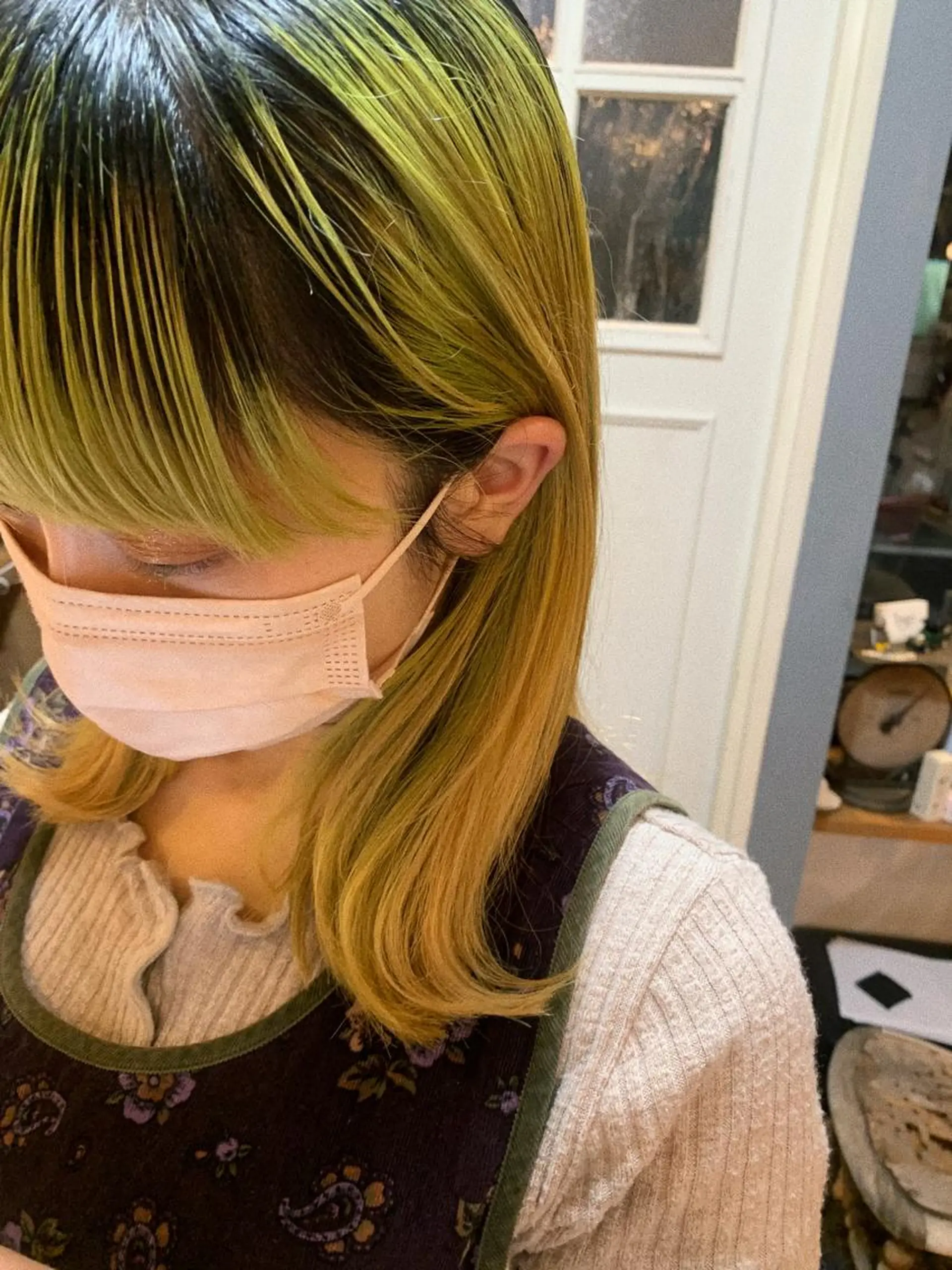 ミディアム カラー 清水千優/パーマ/透 明感カラー/メンズのヘアスタイル