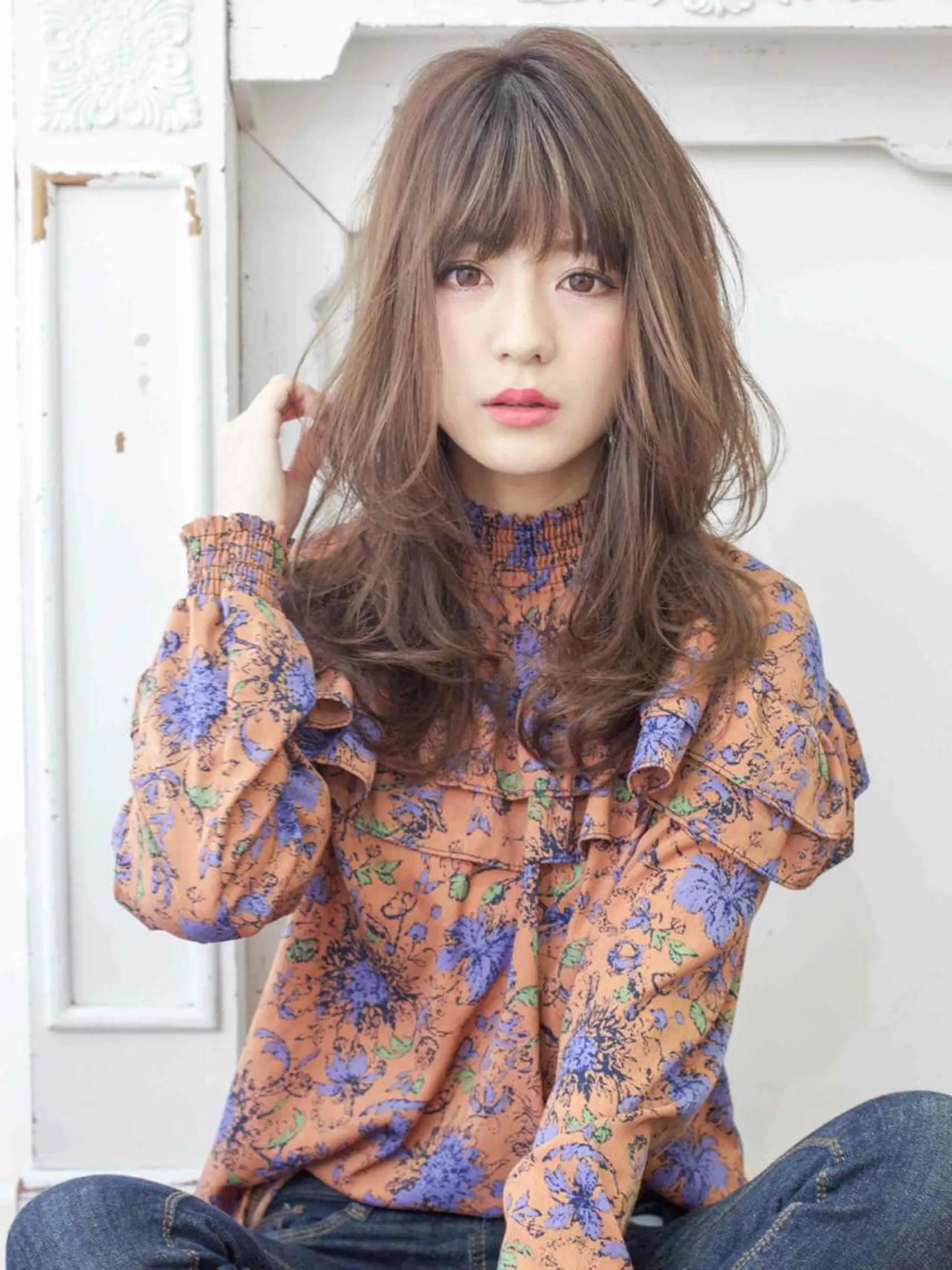 セミロング ハイライト カット ヘアカラー トリートメント ＨＩ ROのヘアスタイル