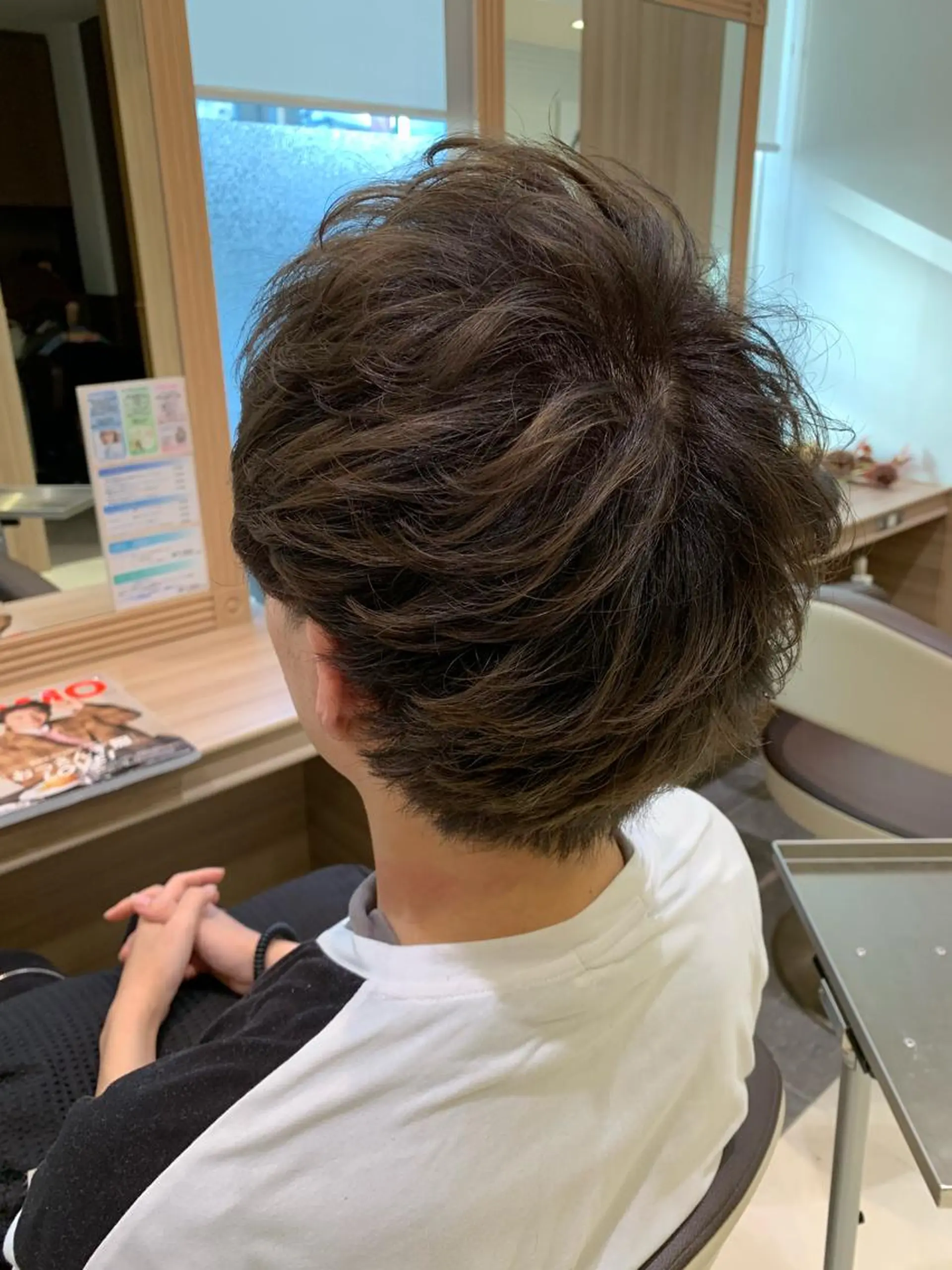 ショート カラー パーマ メンズ アッシュ 縮毛矯正/髪質改善 /韓国風　山川春輝のヘアスタイル