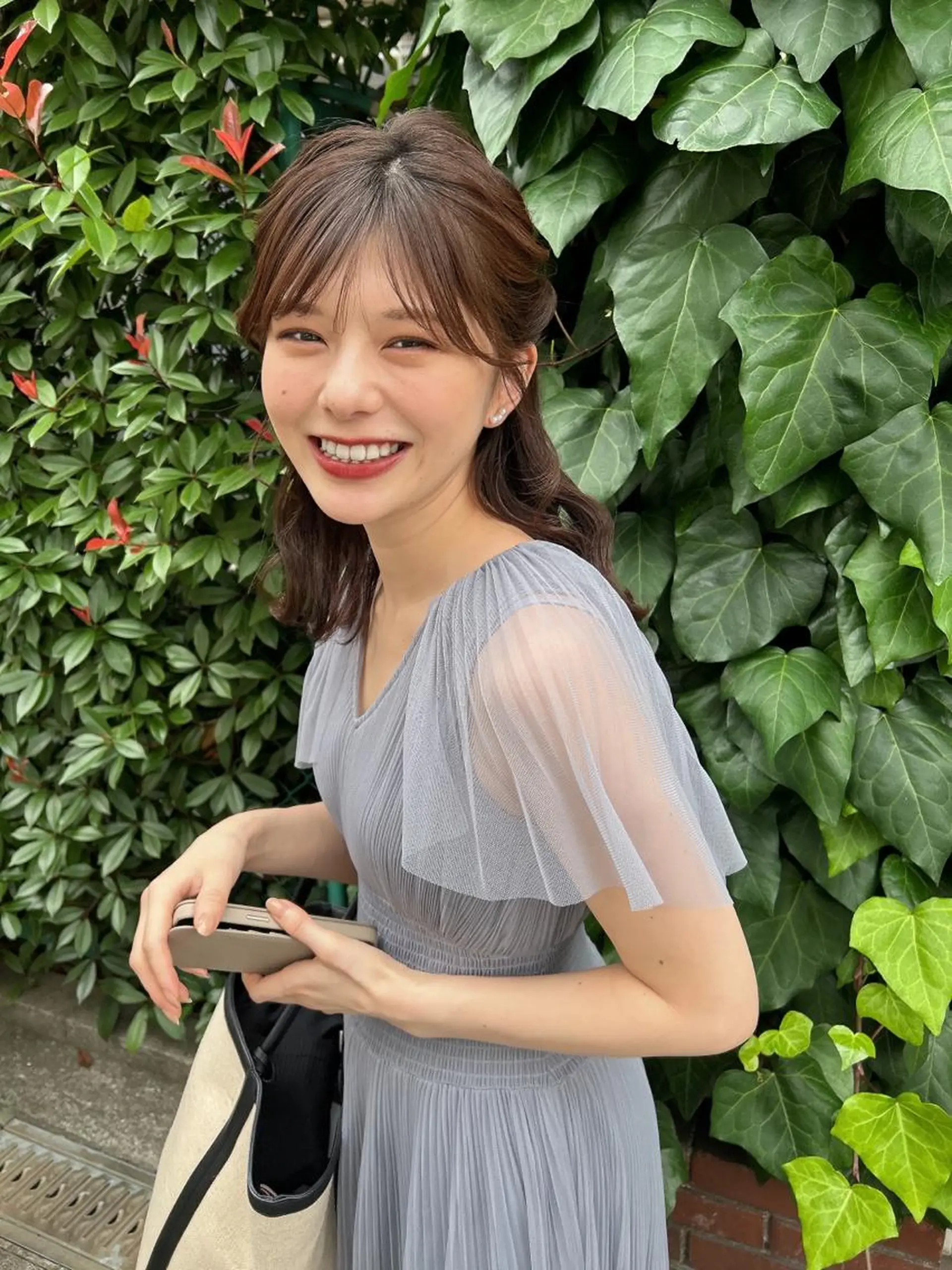 ミディアム カラー ヘアアレンジ マツエク・マツパ アイブロウ ハーフアップ ヘアセット Noah's　Ark所属・透明感カラー🫧ヘア セット🫧松本菜月の眉毛・アイブロウイメージ