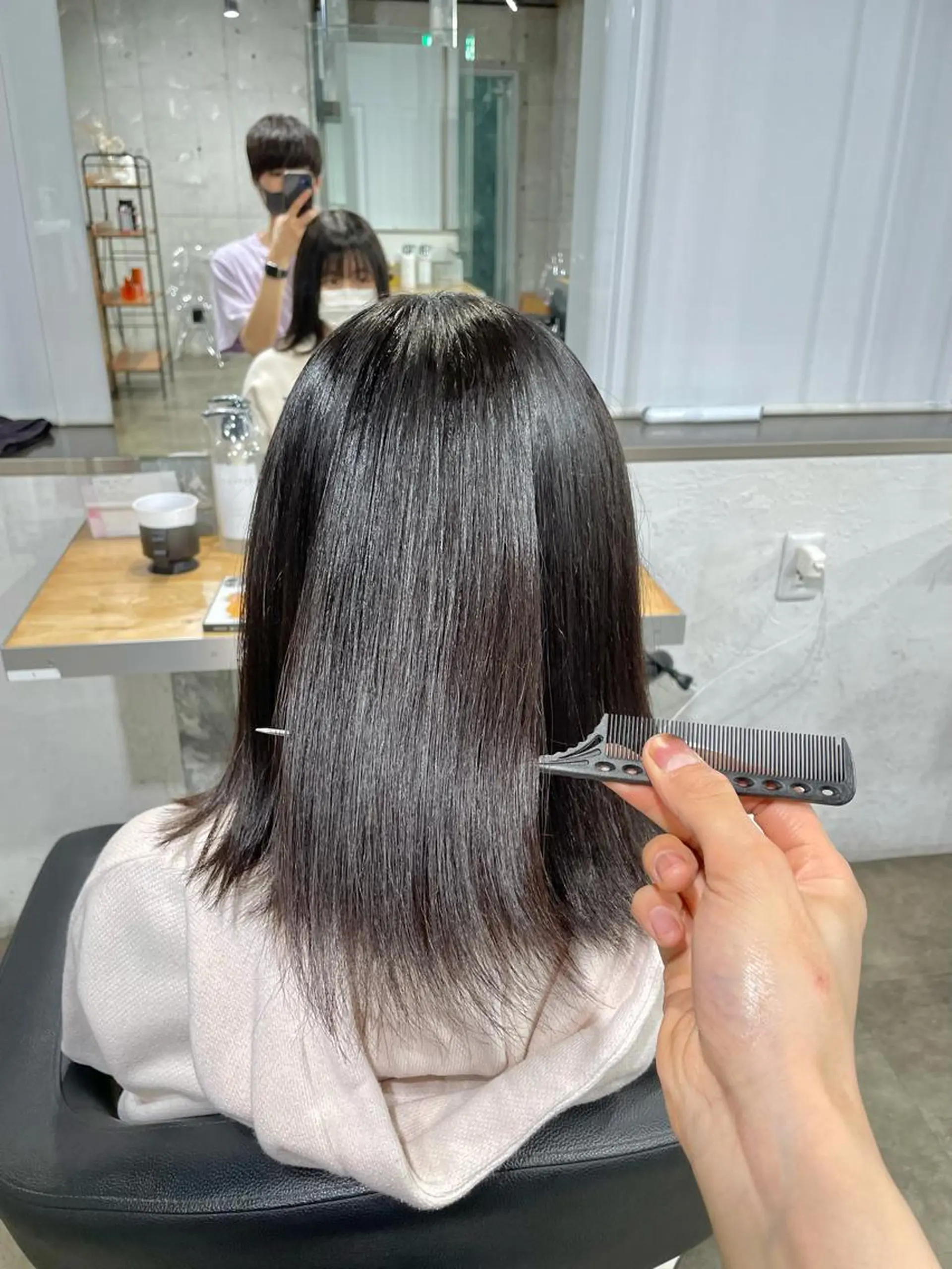 ミディアム カラー ベージュカラー💖 やすひろのヘアスタイル