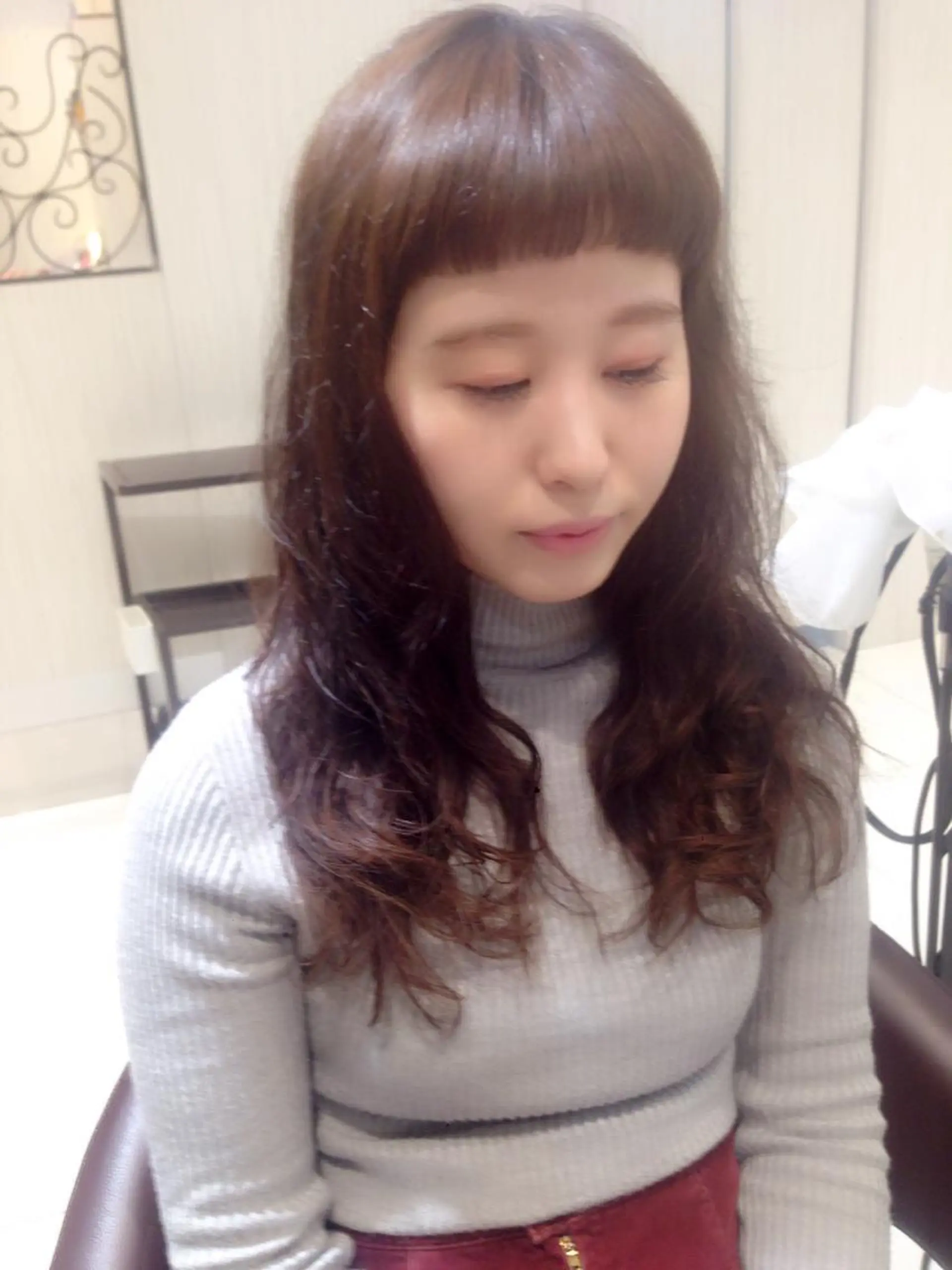 ロング パーマ オン眉 ✨艶髪✨透明感✨ 山内大樹のヘアスタイル